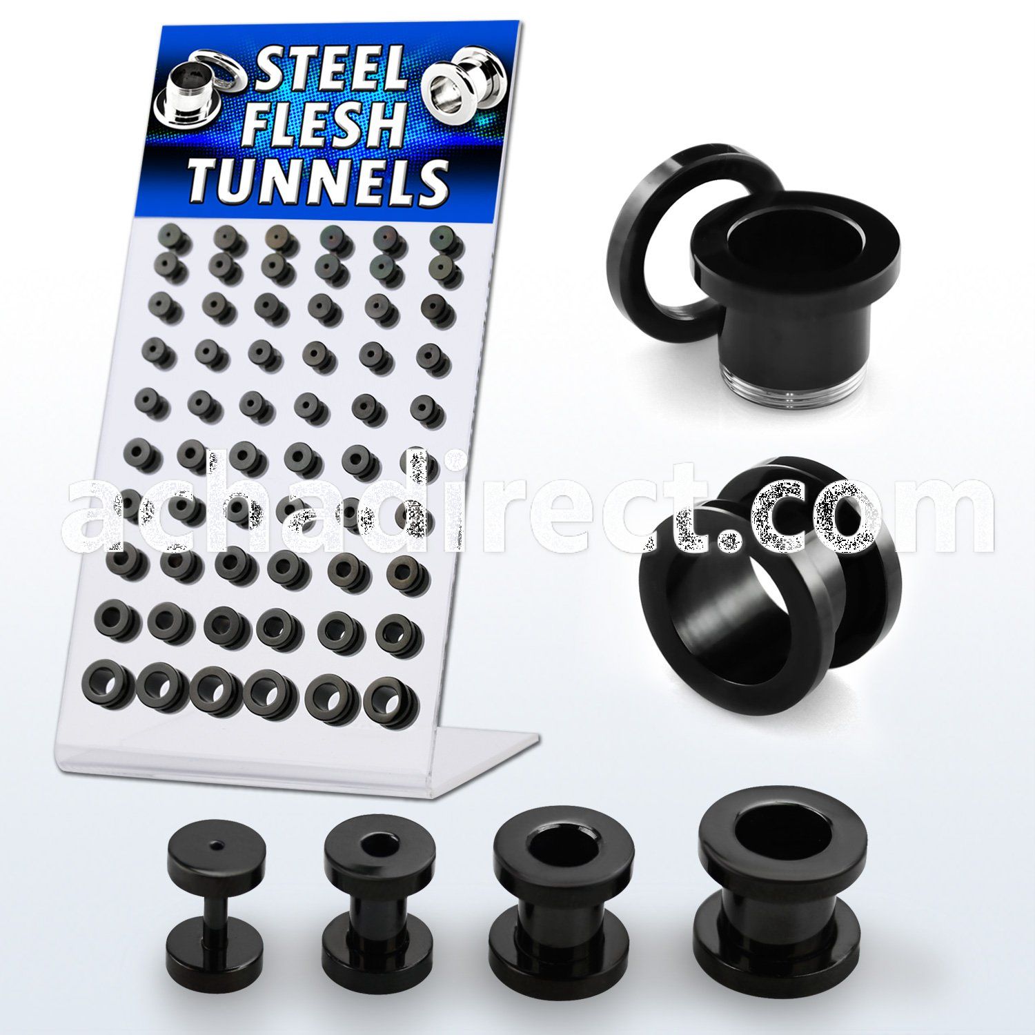 brpg14 board w black surgical steel screw fit flesh tunnel