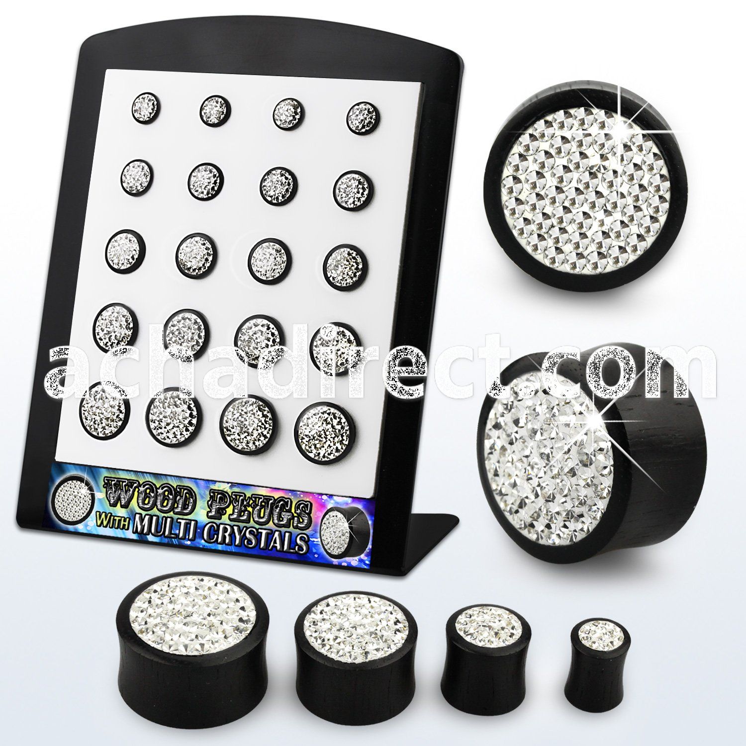 brpg170 board of areng wood double flared plug w ferido crystal