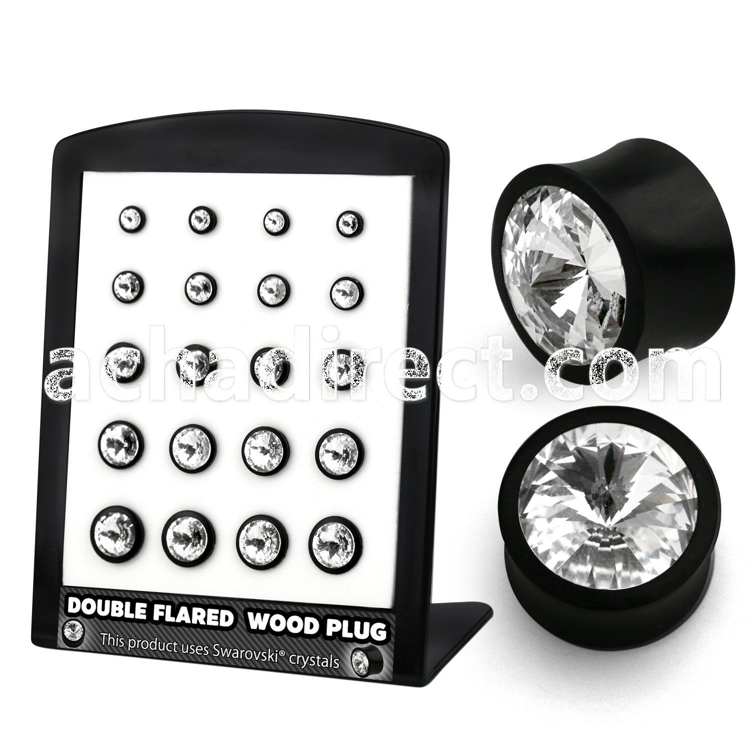 brpg187 board w areng wood plug w giant swarovski crystal center