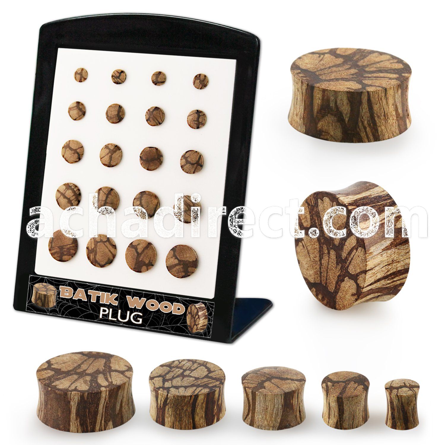 brpg202 solid batik wood double flare plugs 20pcs