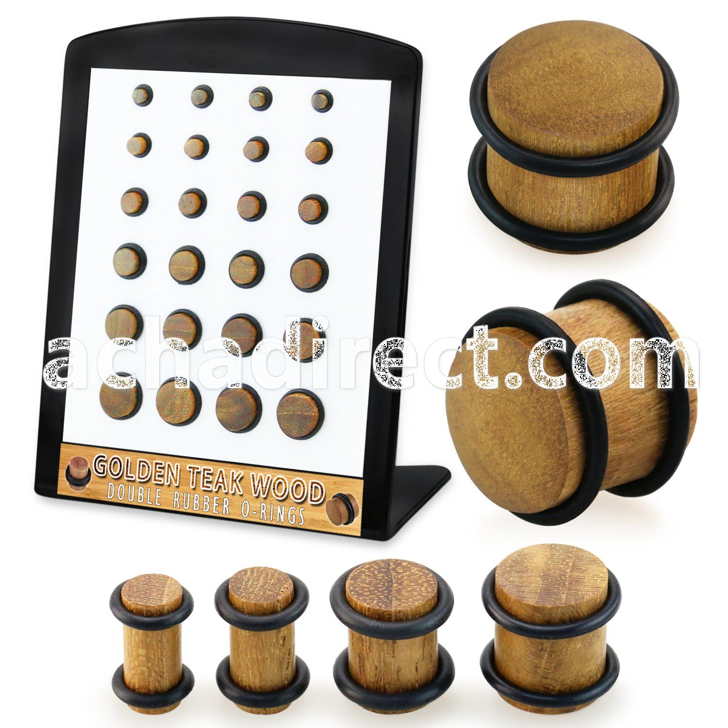 brpg219 solid teak wood plugs double rubber o rings 24pcs