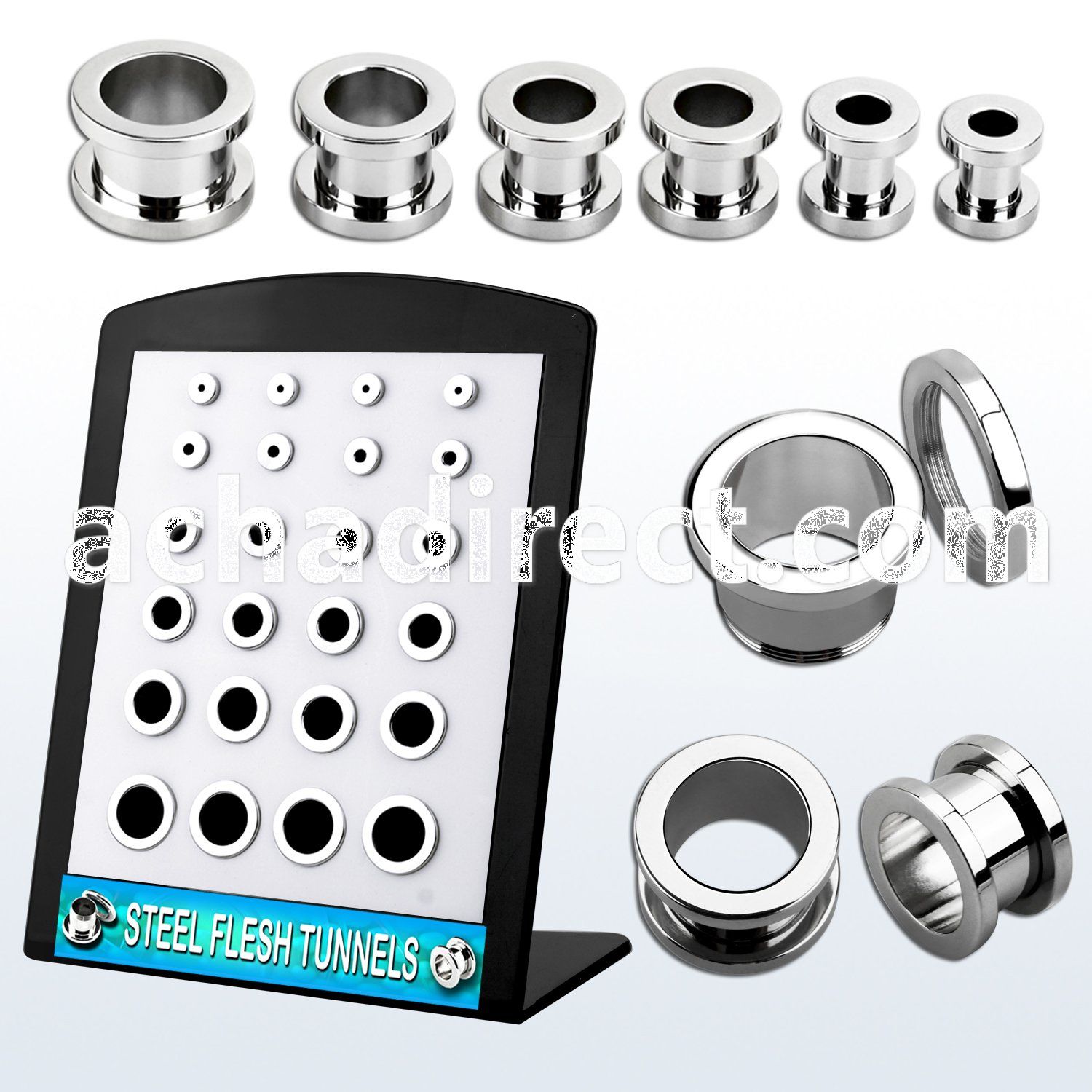 brpg5 board of mirror polished 316l steel scewfit flesh tunnel