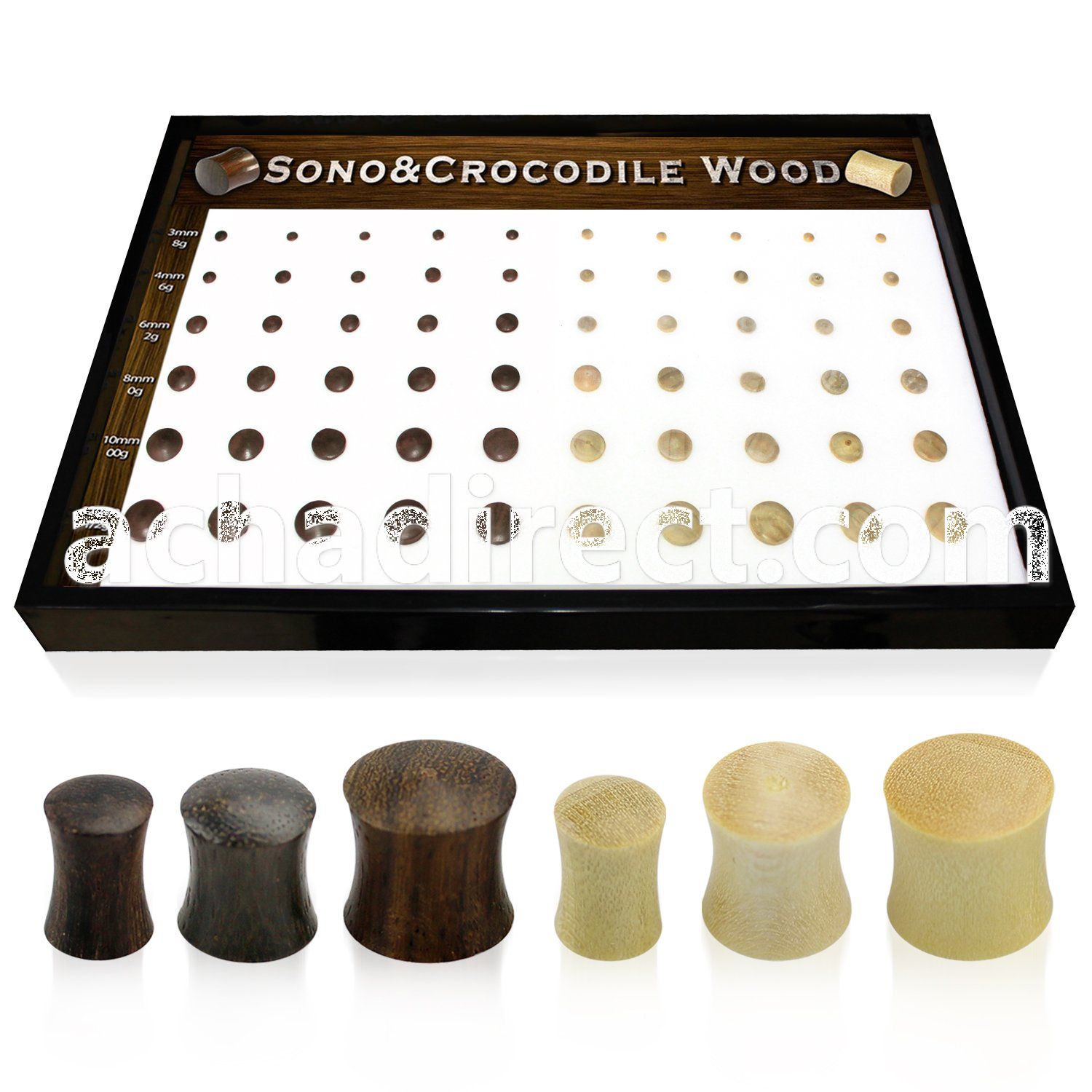 brpg74 board of sono crocodile wood double flared plug