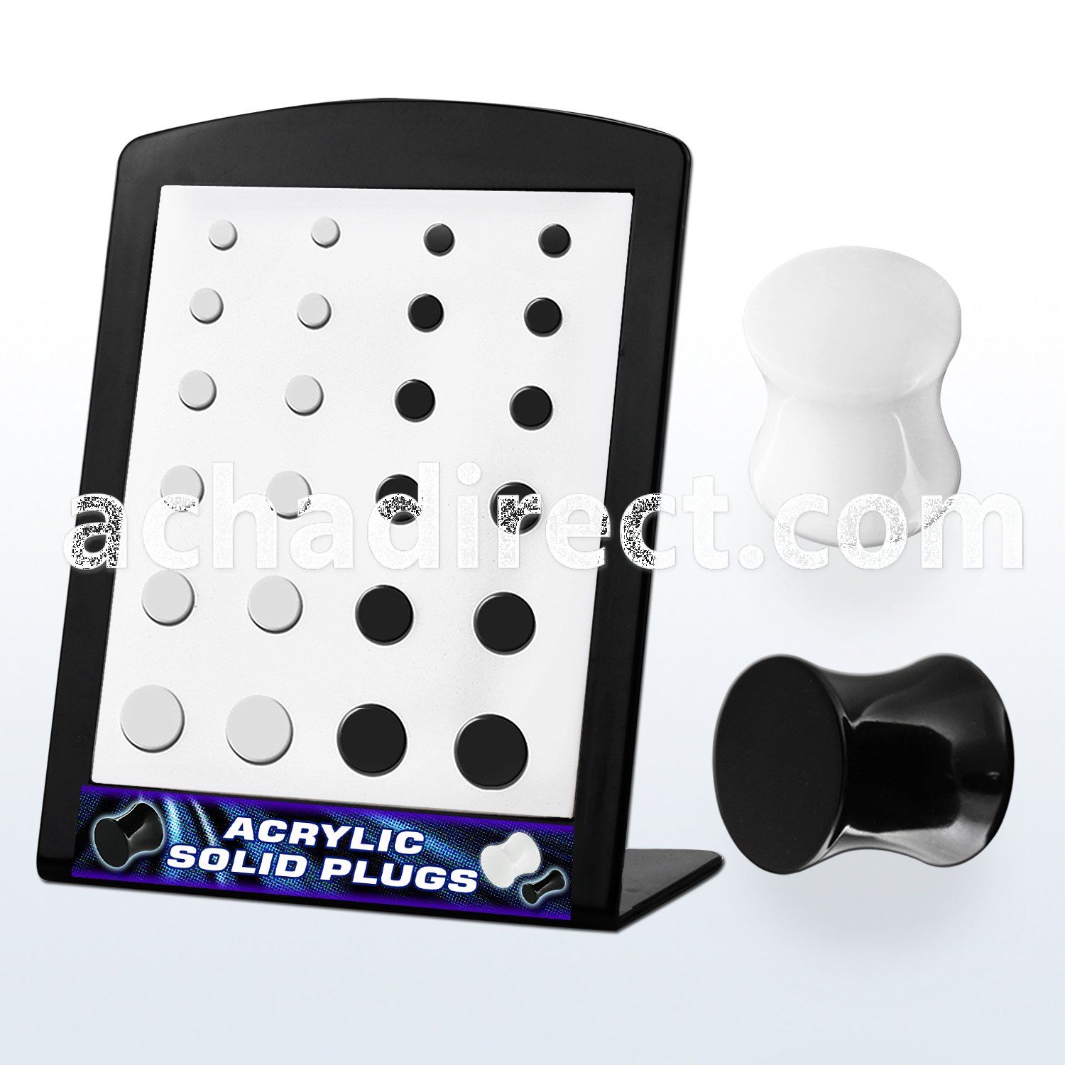 brpg82 board of double black white flared acrylic plug