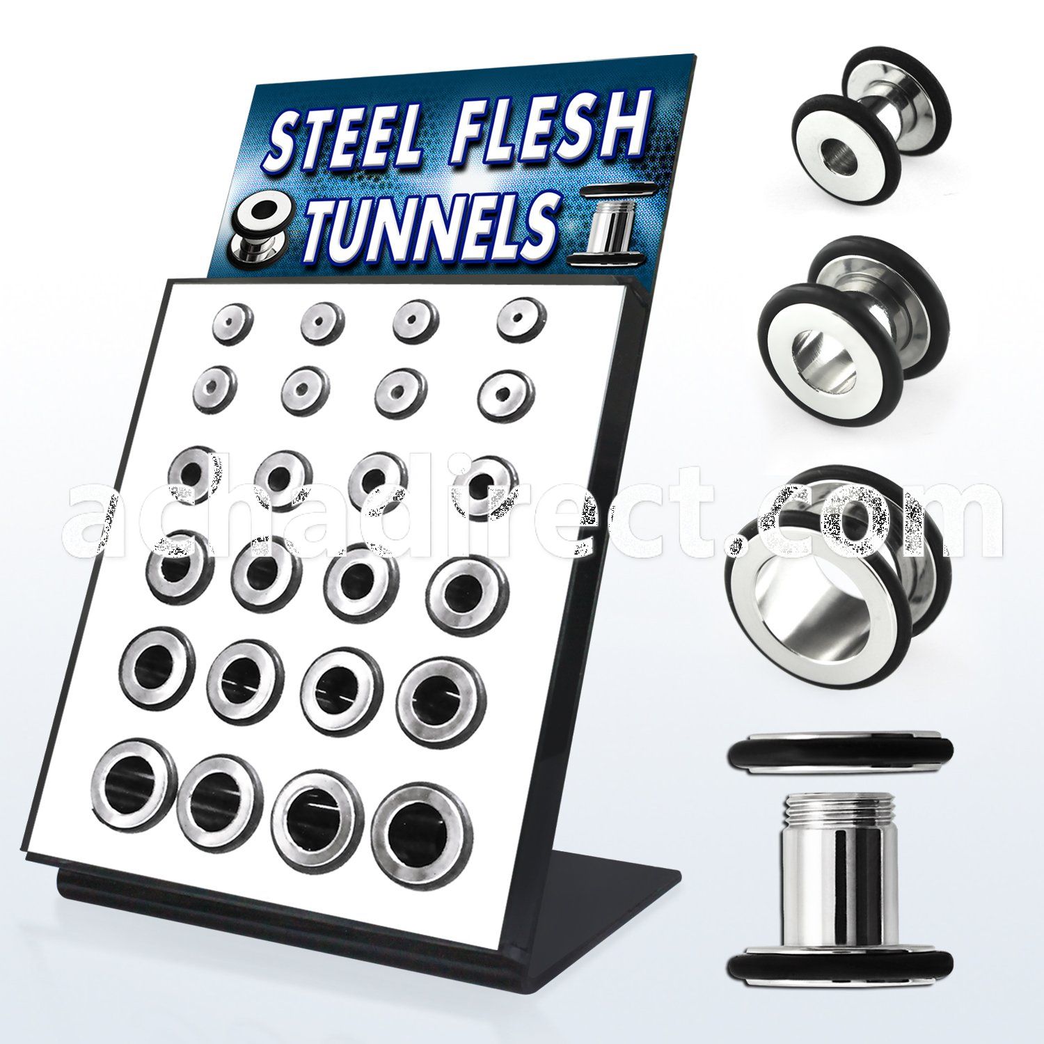 brpg89 board of screwfit flesh tunnel plug w rubber o ring