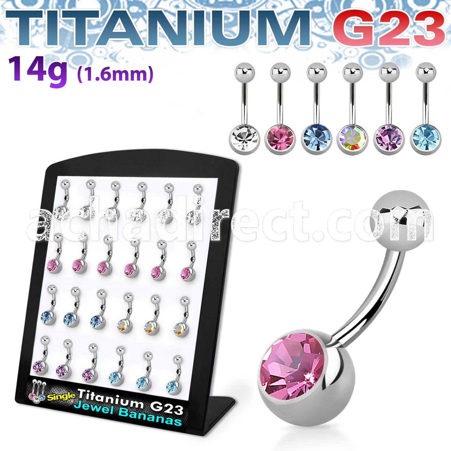 brubn3 titanium g23 belly bananas with titanium jewel ball