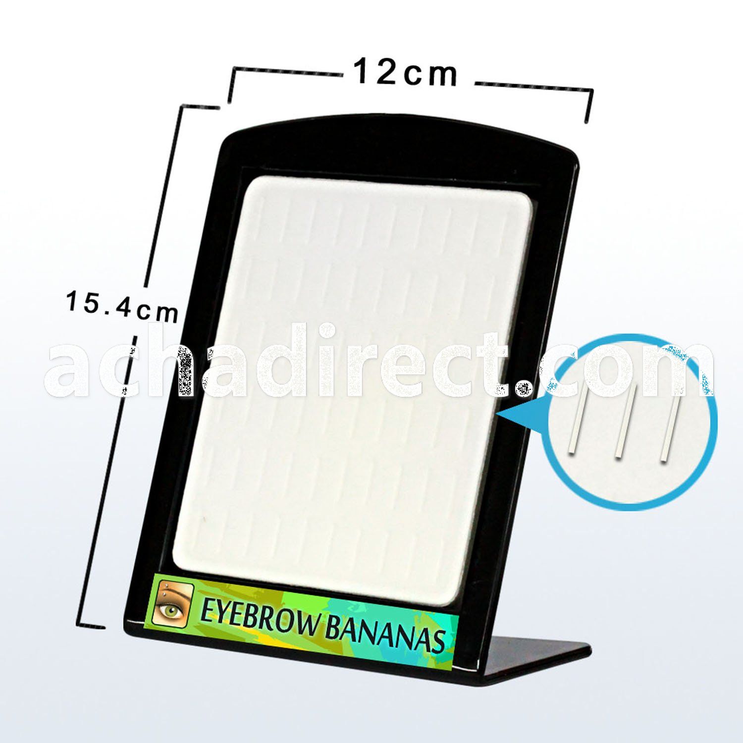 brx60 acrylic eyebrow banana display with white foam space