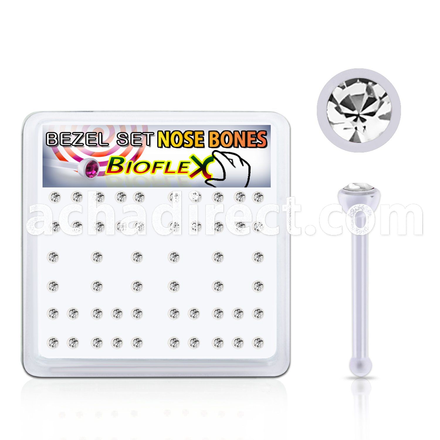bxa32 box w 120 bio  flex nose bones w 2mm clear crystal