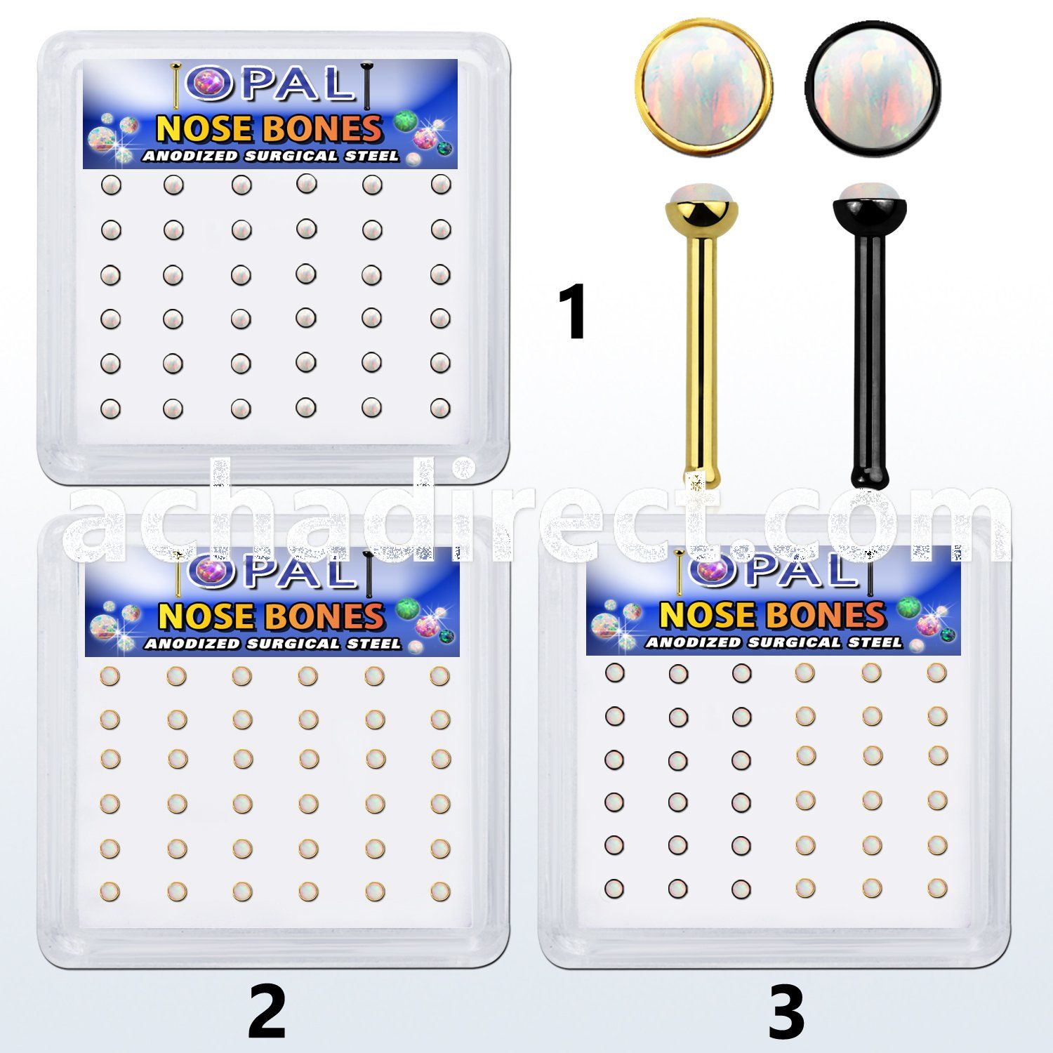 bxbop2 box w anodized 316l steel nose bone w synthetic opal top