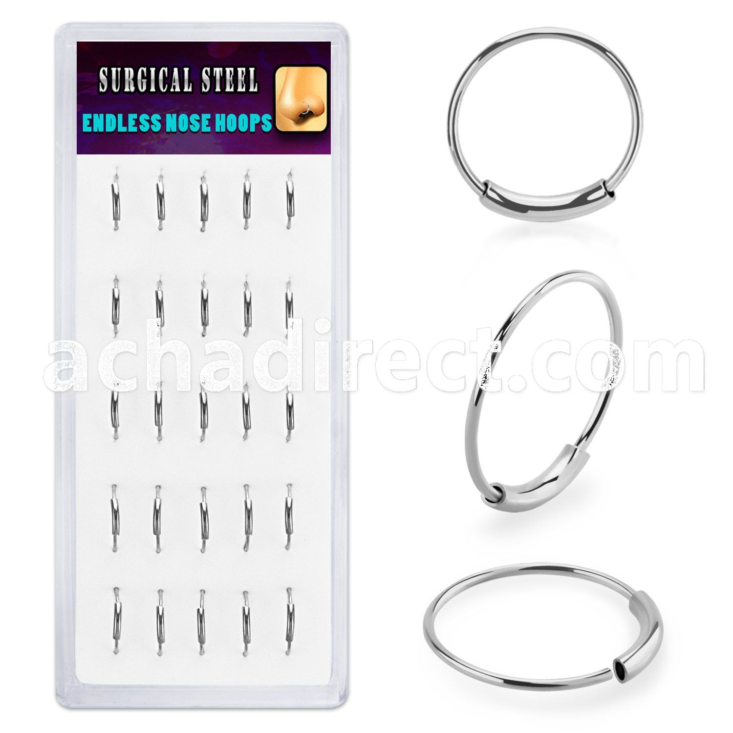 bxend1 316l steel endless nose rings display 25