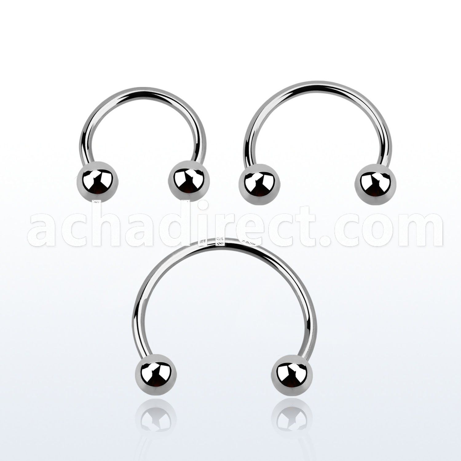cb20b 316l steel circular barbell with two 3mm ball