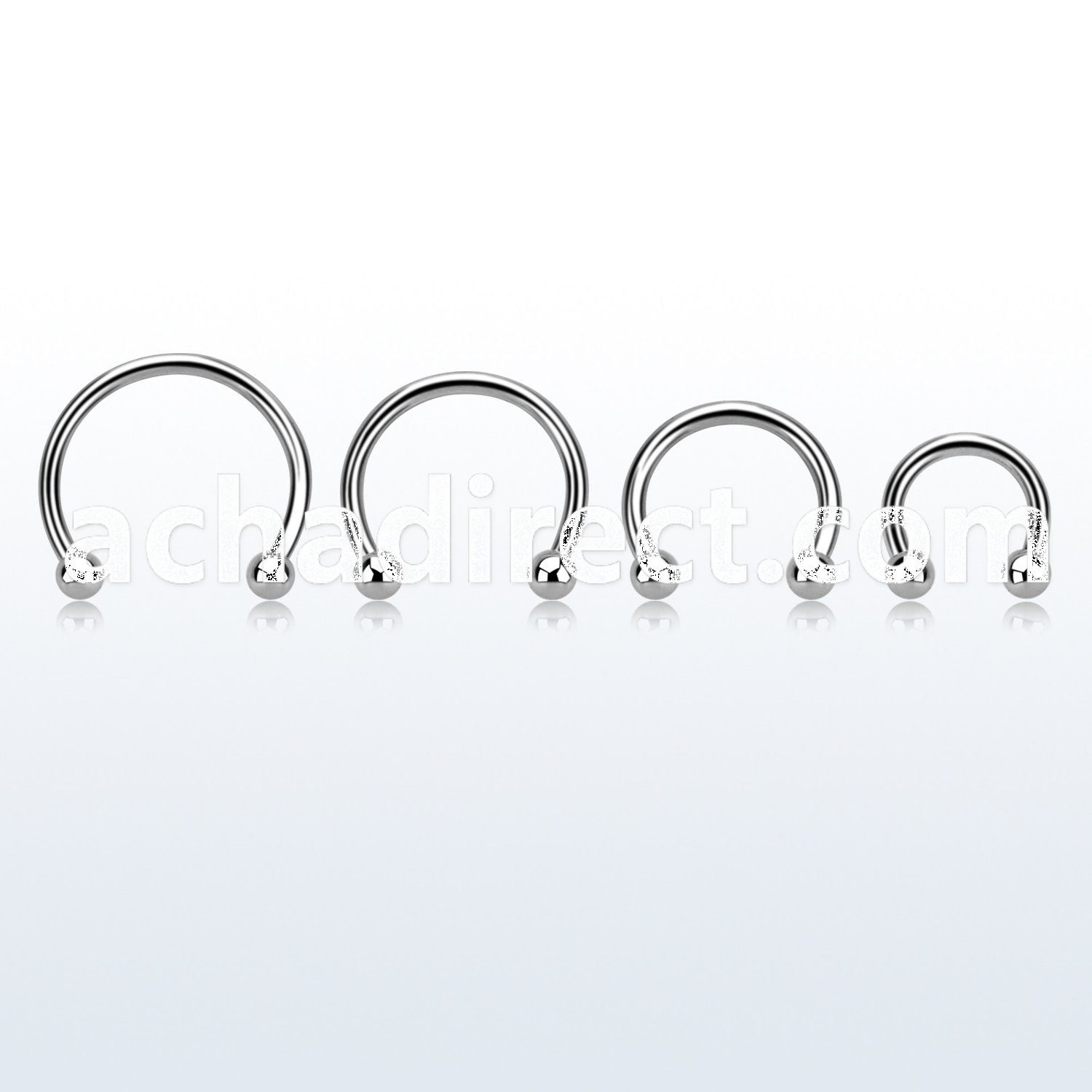 cbeb25 316l steel circular barbell with two 2 5mm balls