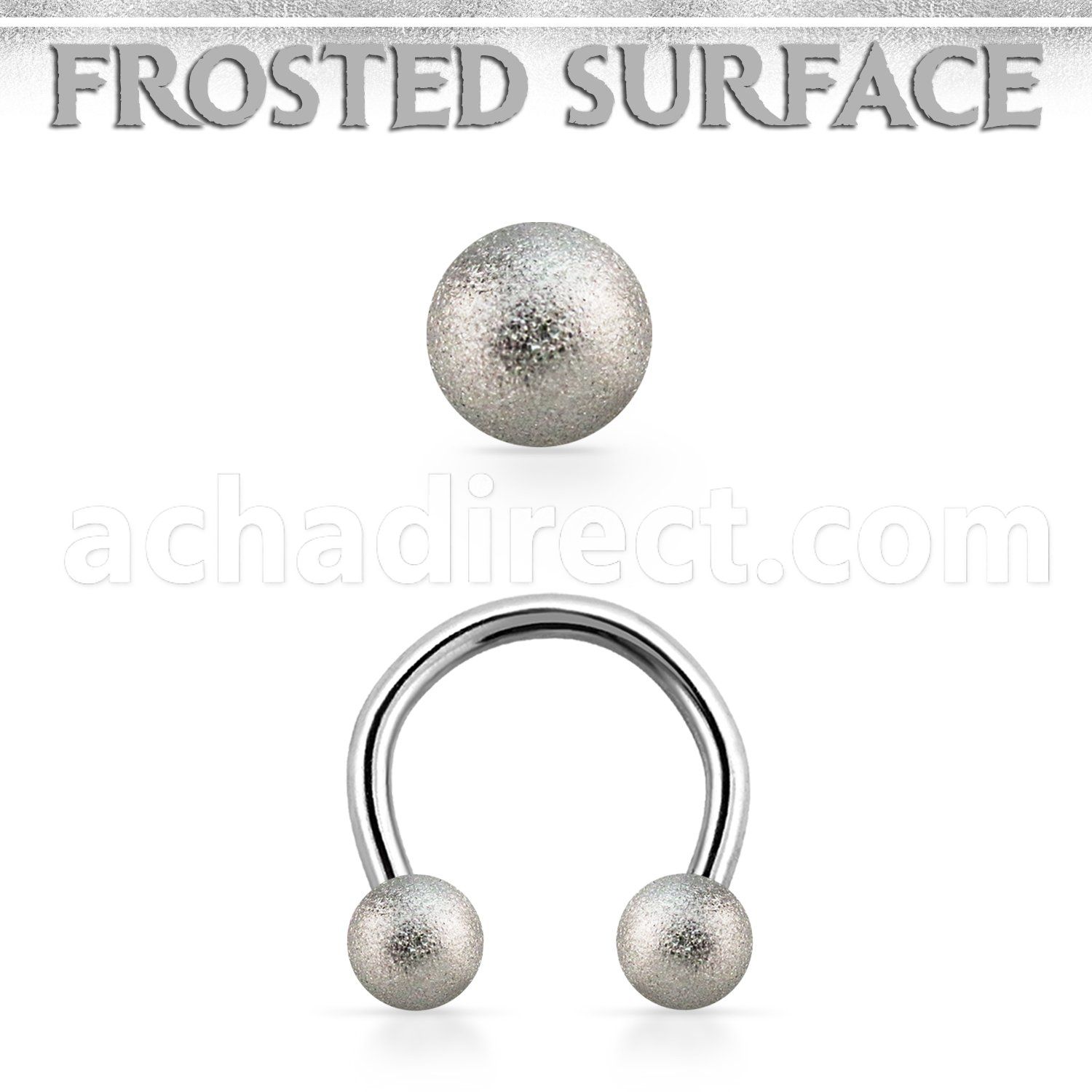 cbefo4 316l steel circular barbell w 2 4mm frosted steel balls