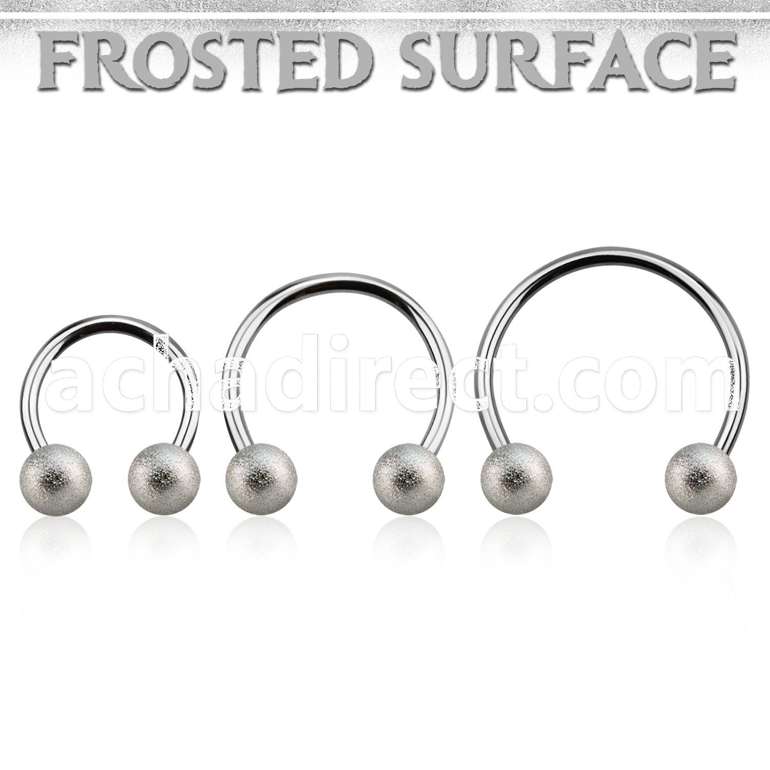 cbefo5l xxl steel circular barbell 16g w 5mm frosted steel ball