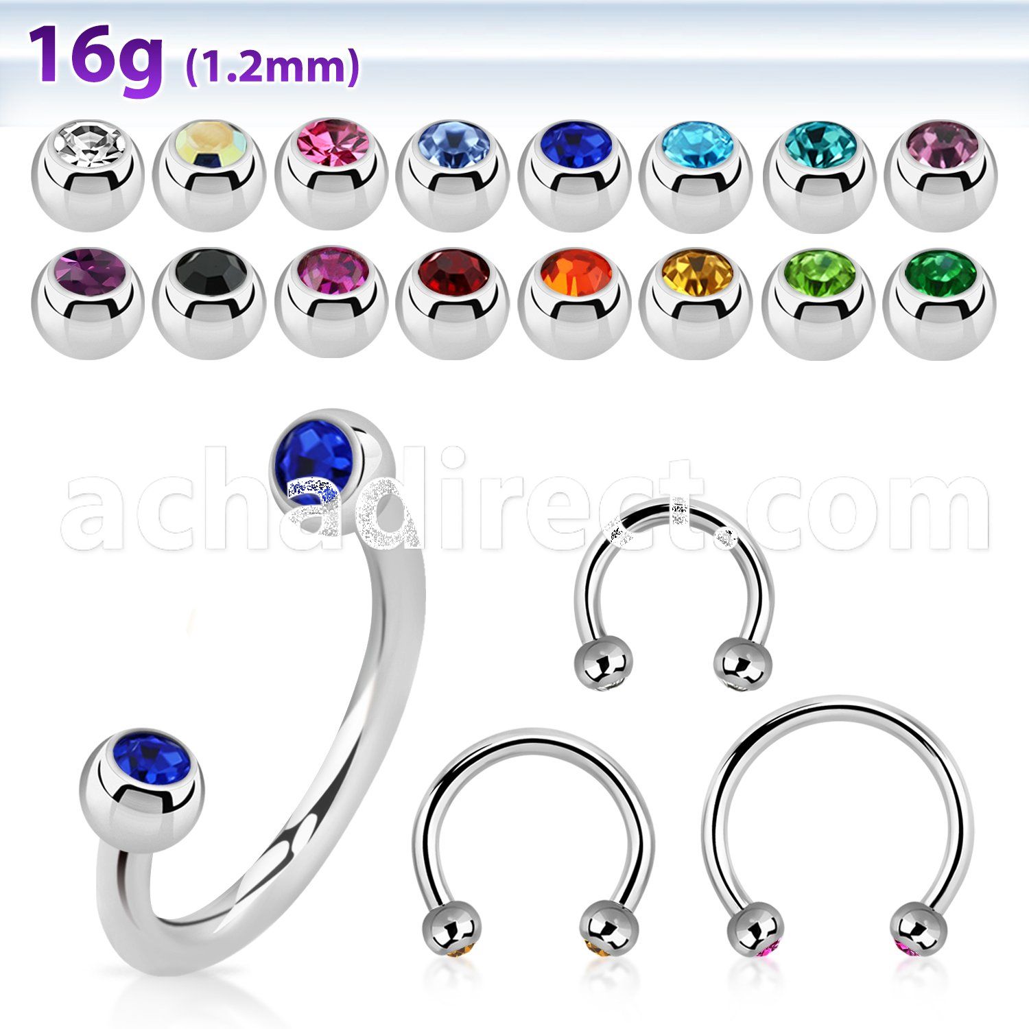 cbejb25 316l steel circular barbell w 2 tiny 2 5mm jewel balls