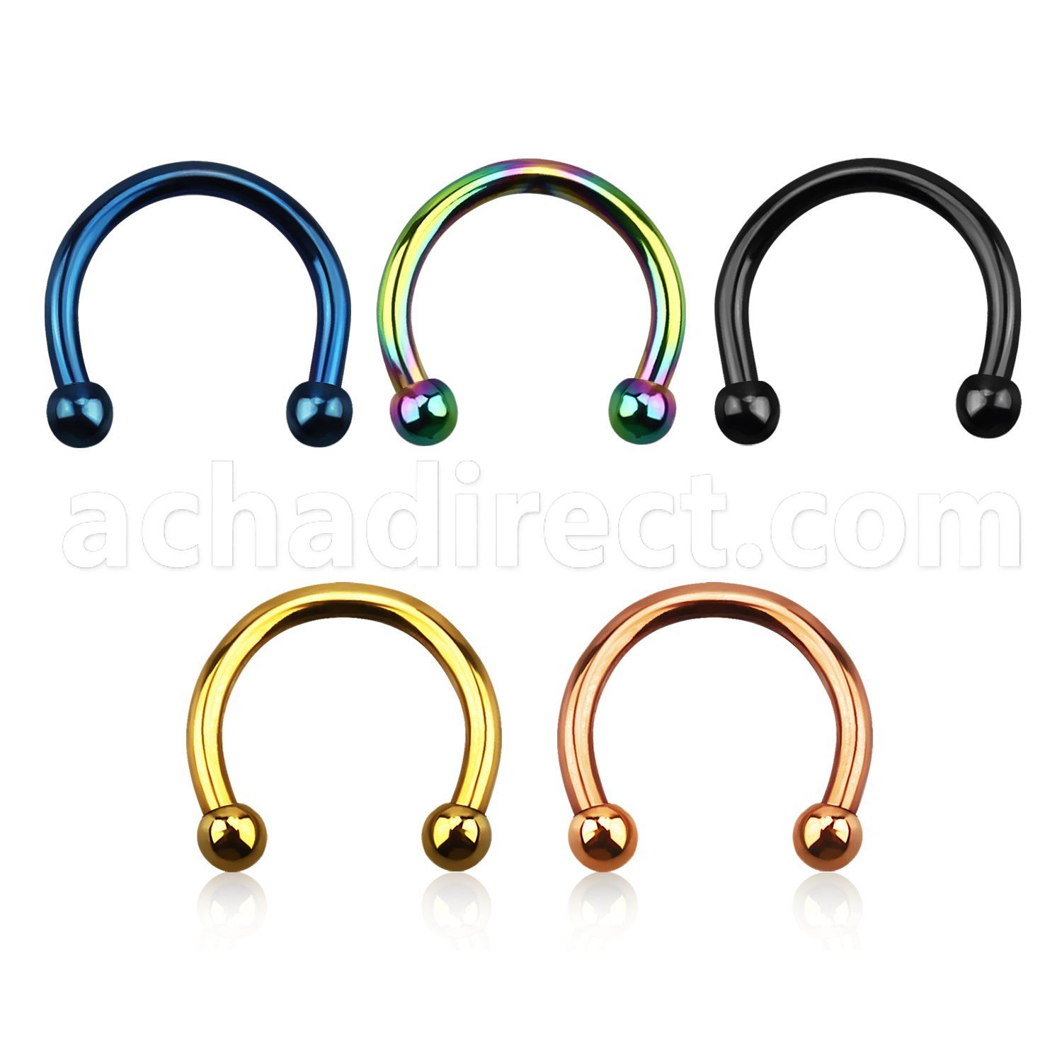 cbetb25 anodized 316l steel circular barbell with 2 5mm ball