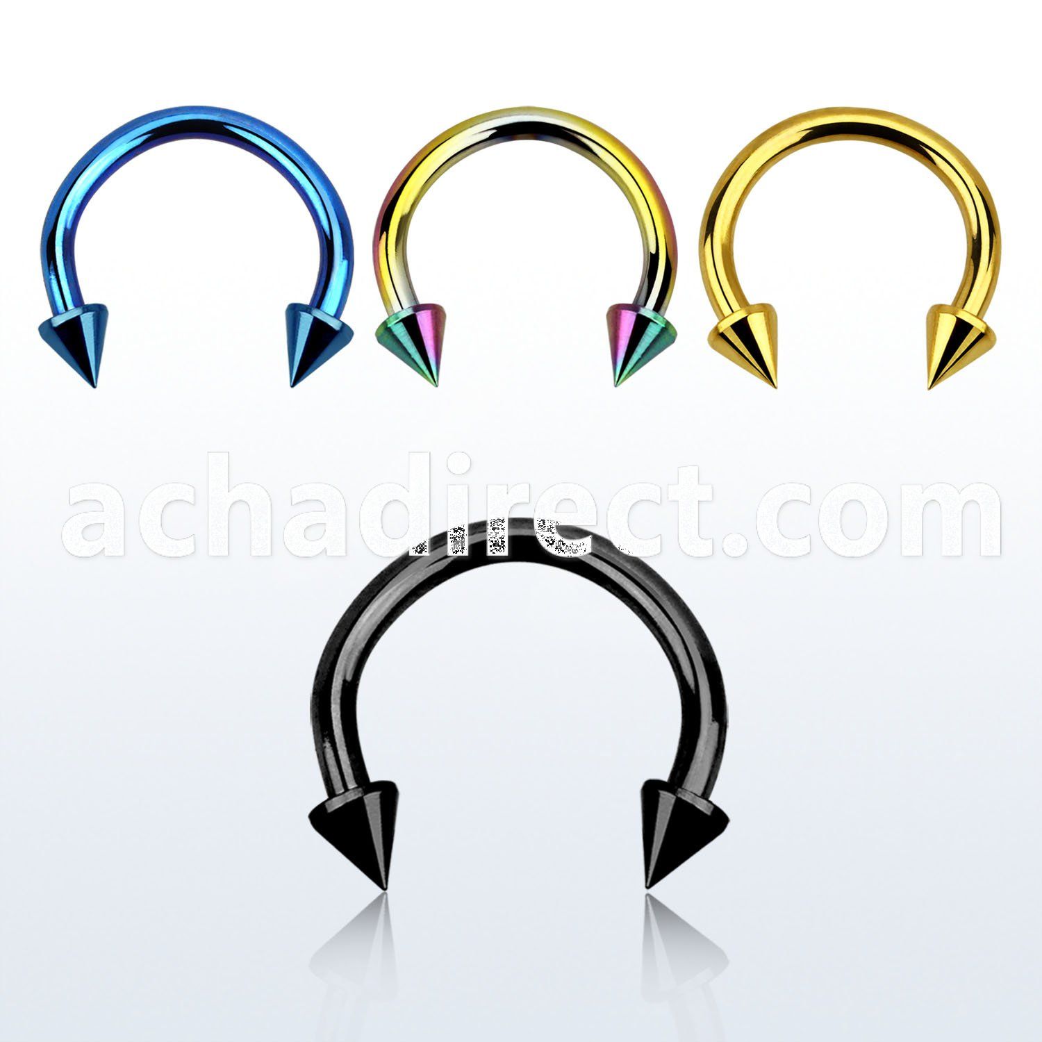 cbetcn25 anodized 316l circular barbell with 2 5mm cone