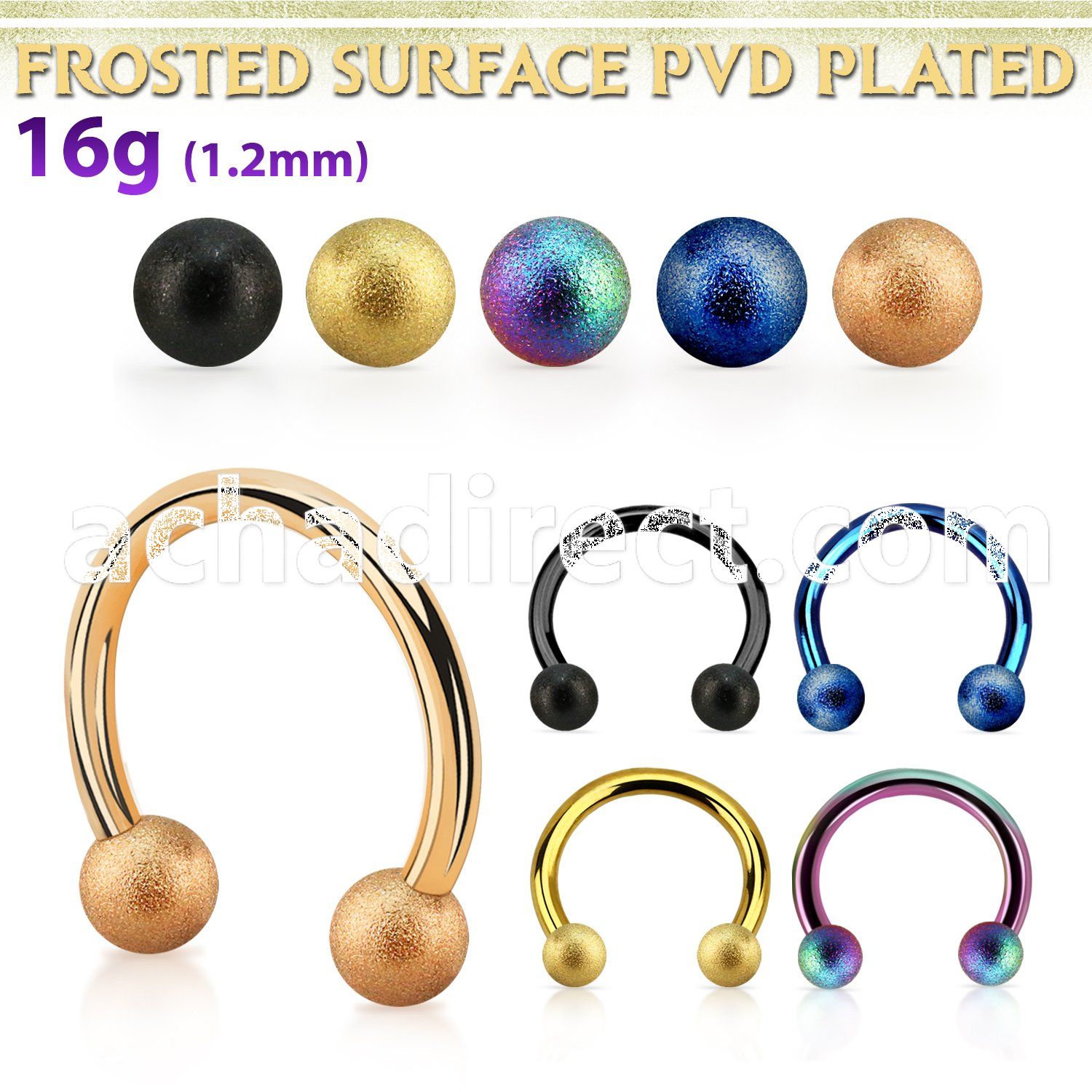 cbetfo3 anodized steel circular barbell w 3mm frosted steel ball