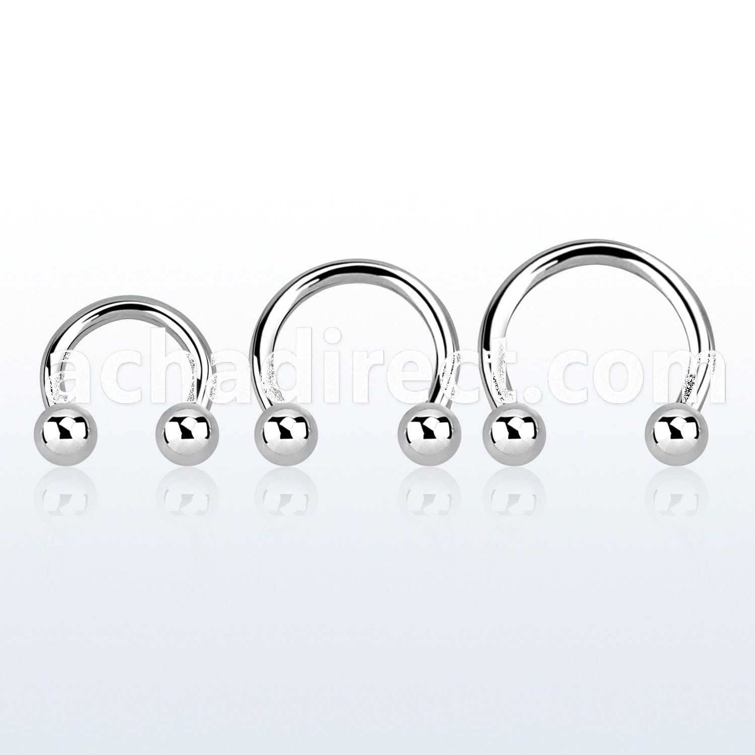 cbm 316l steel circular barbell with two 5mm balls