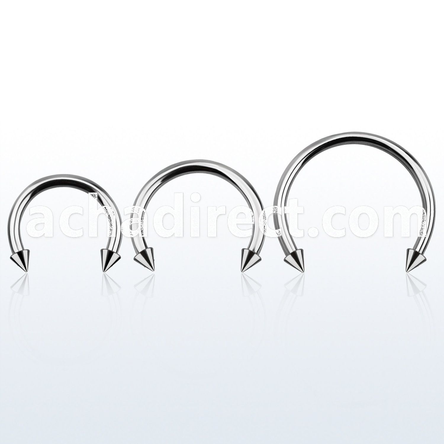 cbmcn4l xxl steel circular barbell, 14g w 4mm cones