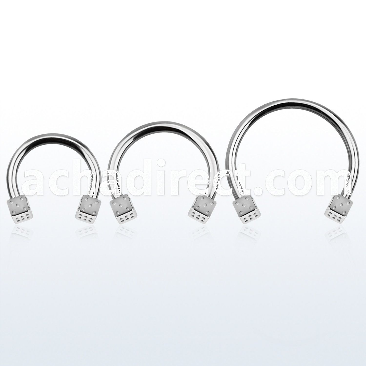 cbmdi5l xxl steel circular barbell, 14g w 5mm dices