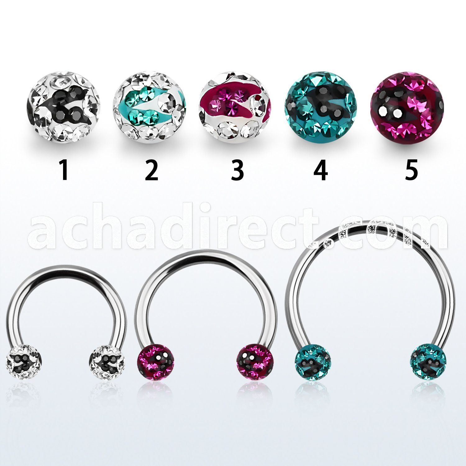 cbmfc5l xxl steel cbr 5mm multi crystals ball w zebra stripes