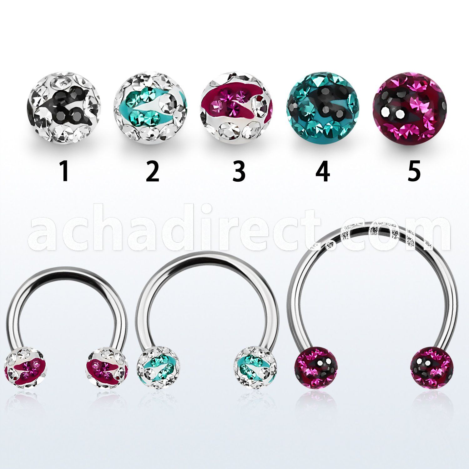 cbmfc6l xxl steel cbr 6mm multi crystals ball w zebra stripes