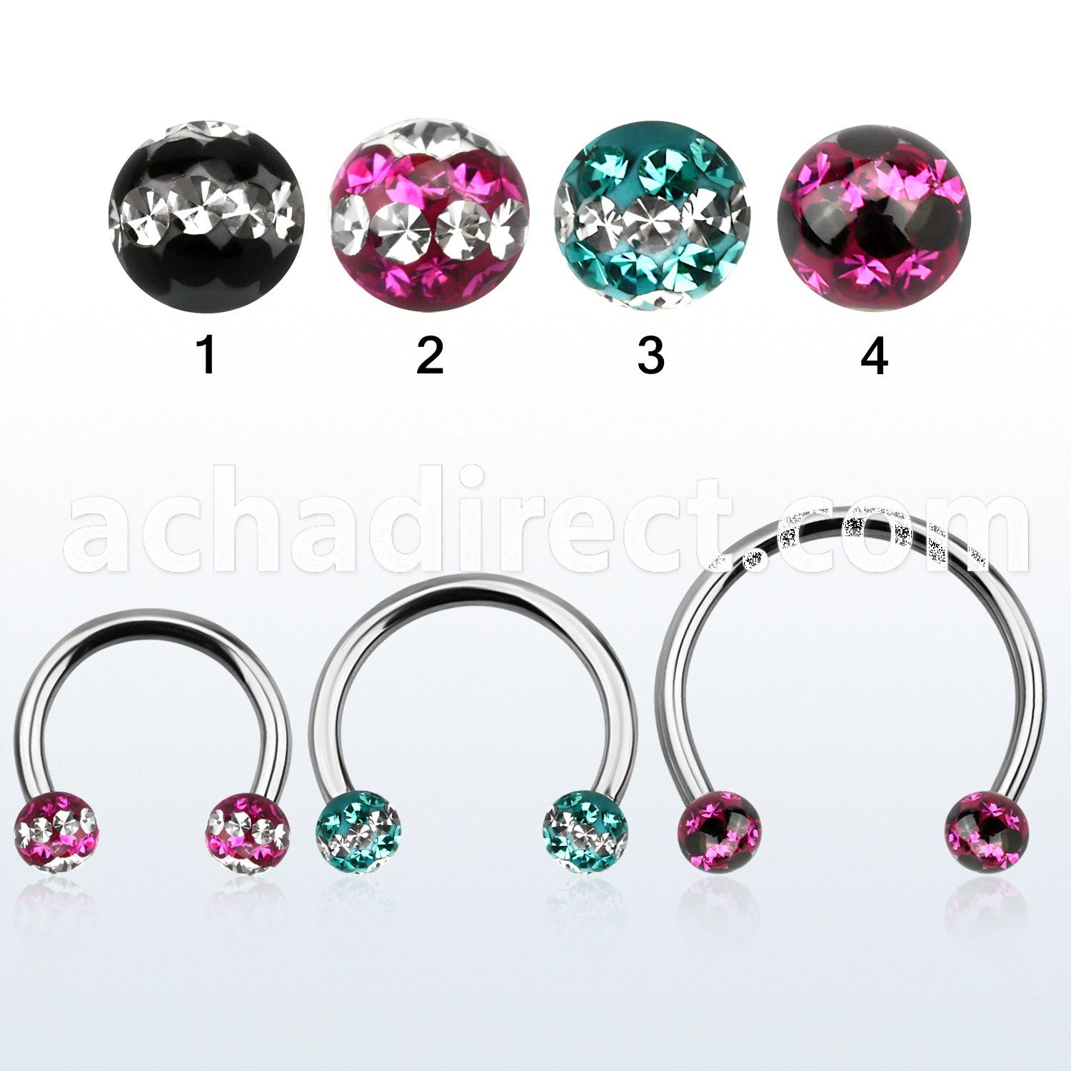 cbmfd5l xxl steel cbr 5mm multi crystals ball w cute triple line