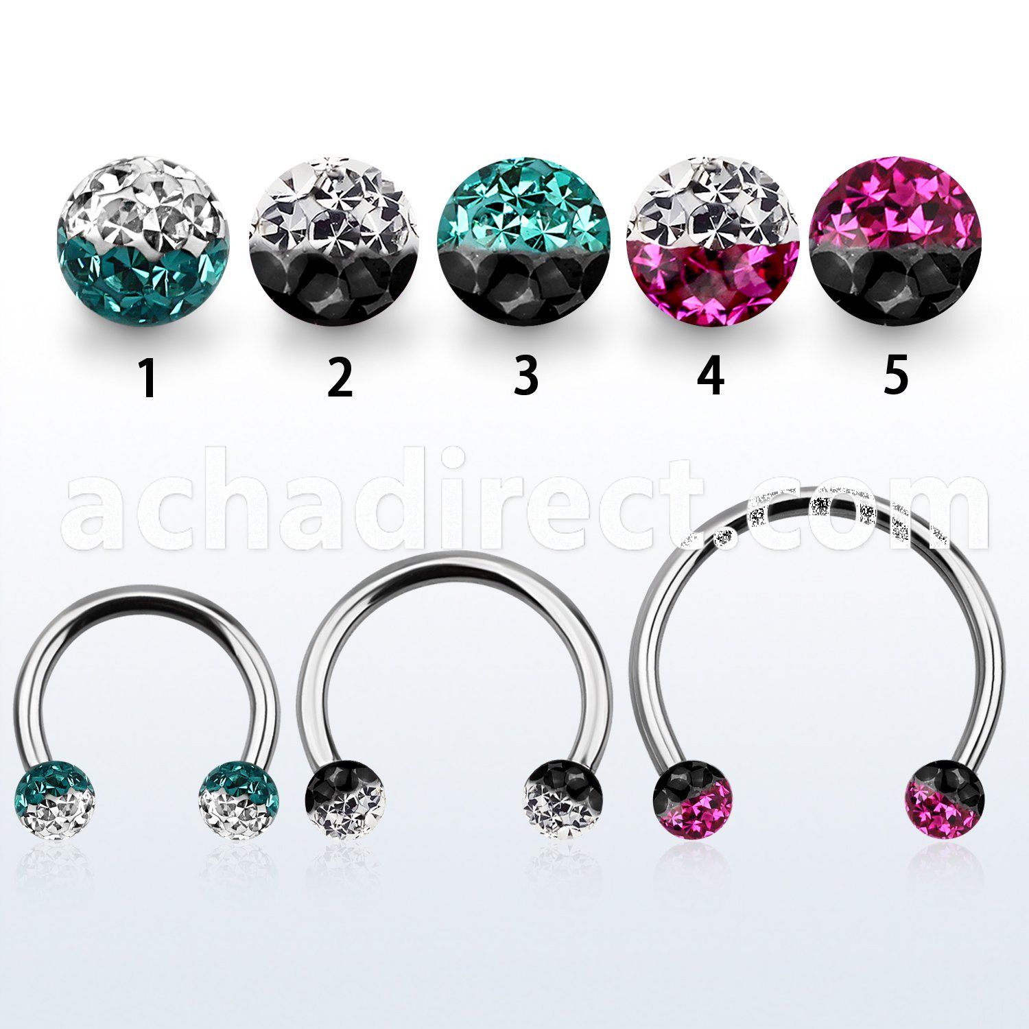 cbmfe5l xxl steel cbr 5mm multi crystals ball in 2 color design
