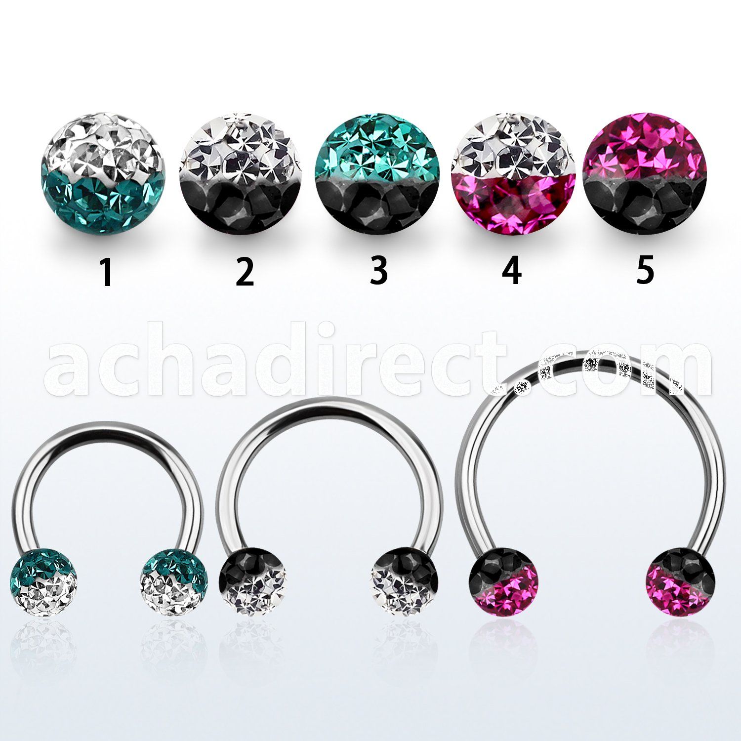 cbmfe6l xxl steel cbr 6mm multi crystals ball in 2 color design