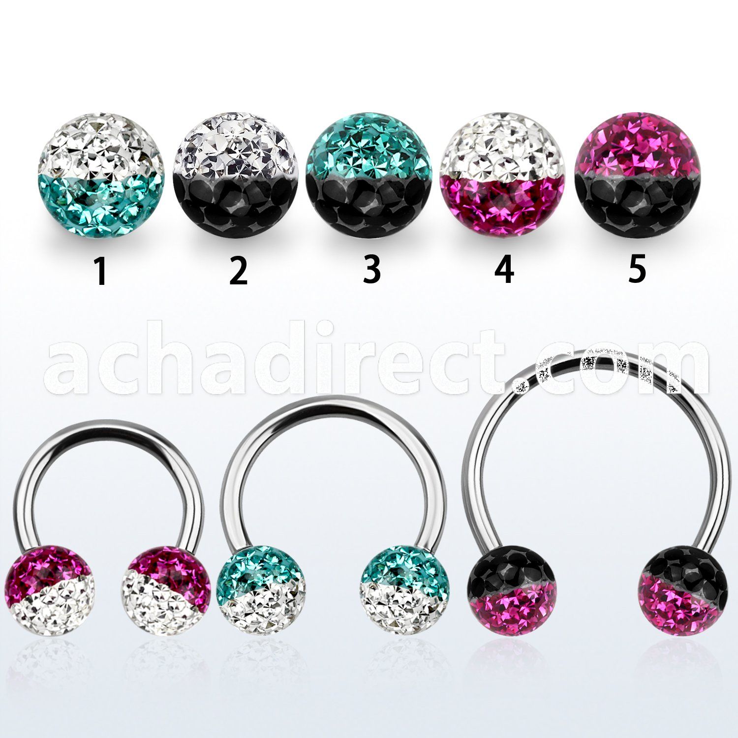 cbmfe8l xxl steel cbr 8mm multi crystals ball in 2 color design