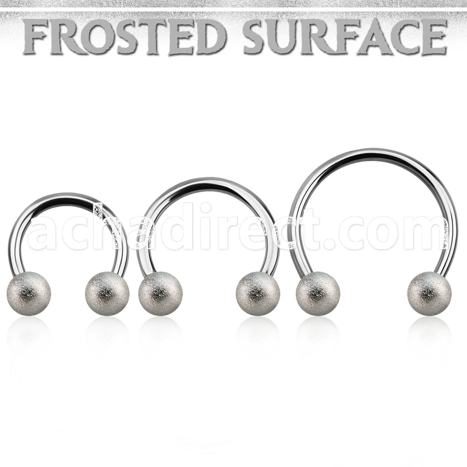cbmfo6l xxl steel cbr, 14g w 6mm frosted steel balls