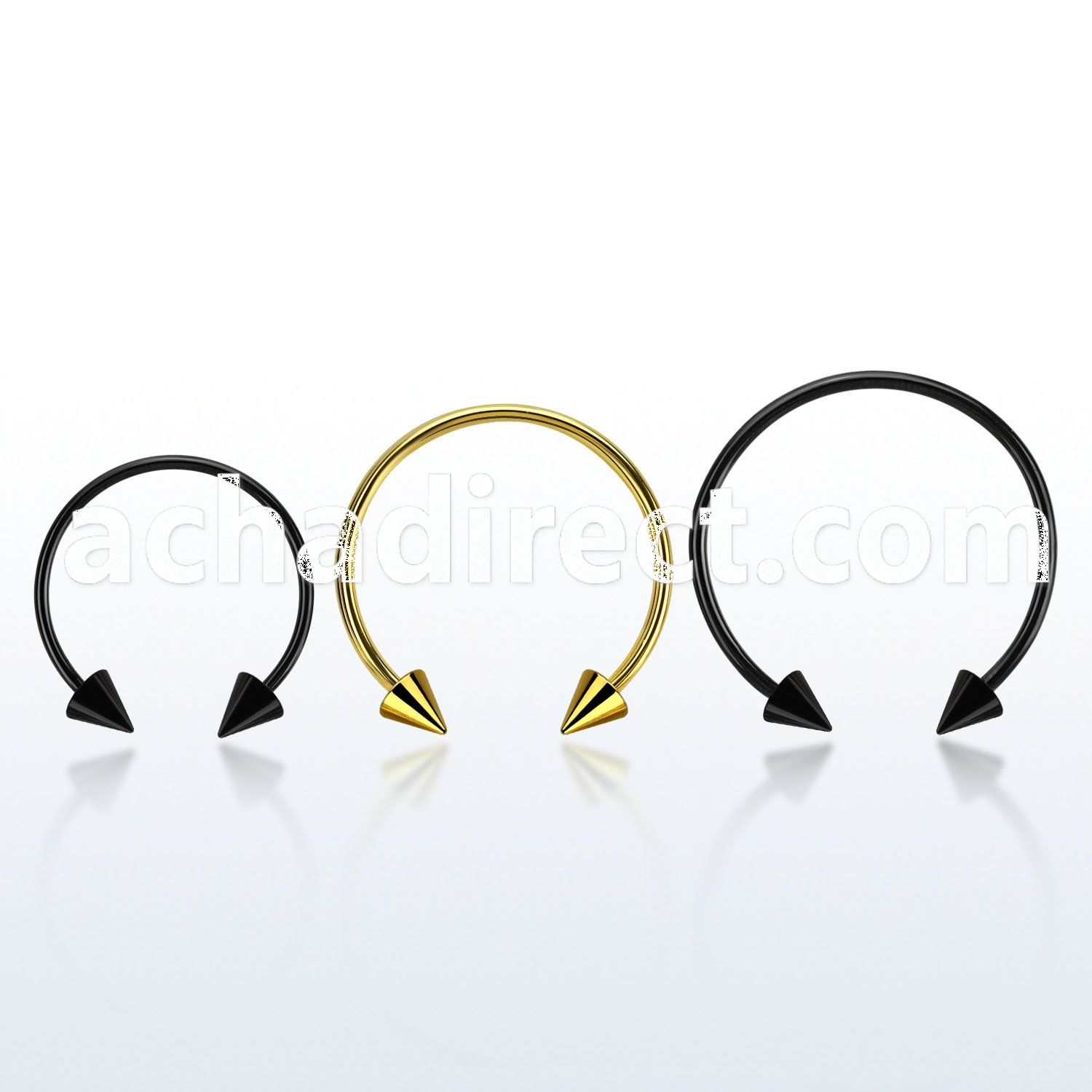 cbmtcn5l xxl anodized steel circular barbell, 14g w 5mm cones