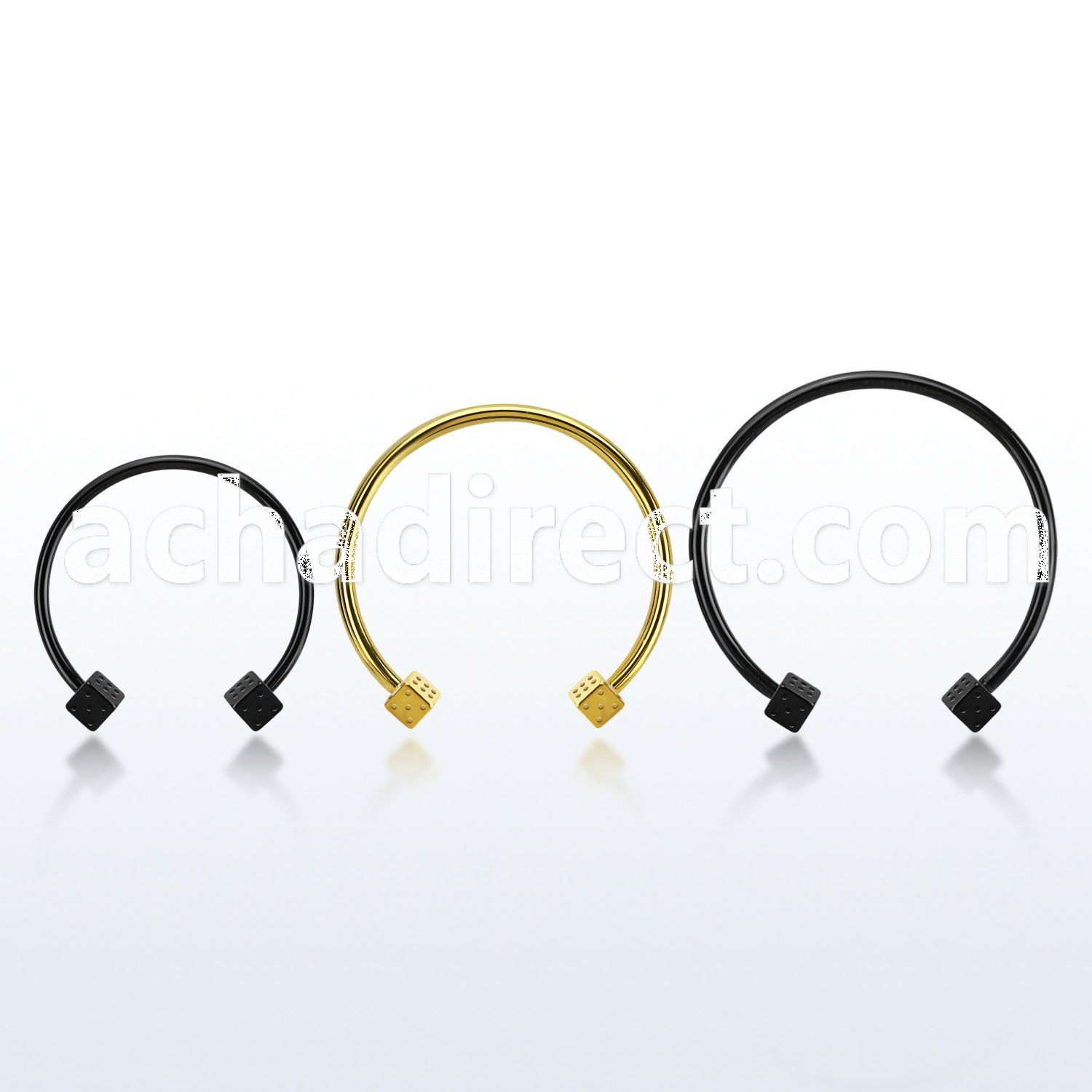 cbmtdi4l xxl anodized steel circular barbell, 14g w 4mm dices