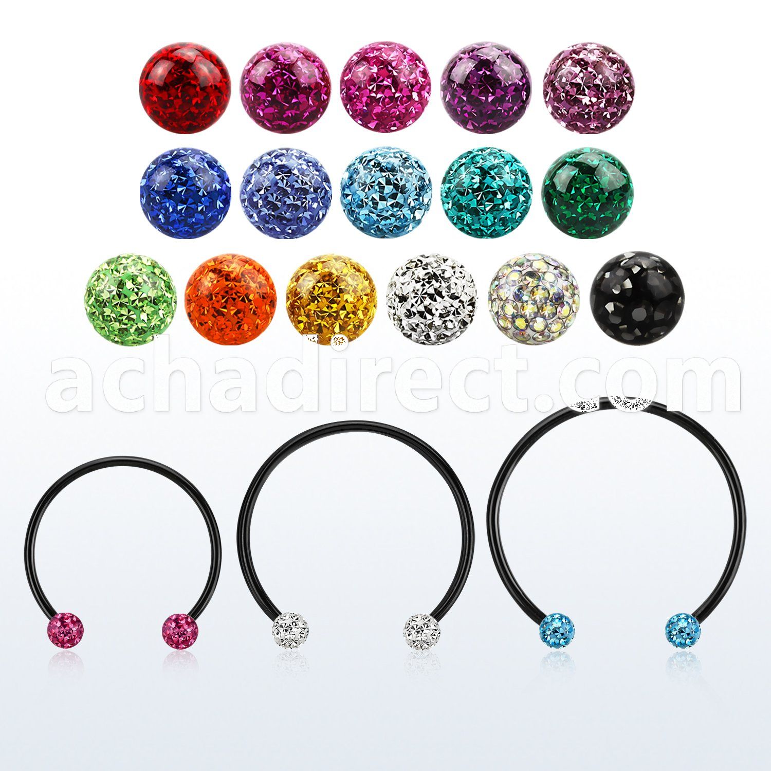 cbmtf4l xxl black steel cbr w 10mm multi crystal balls 