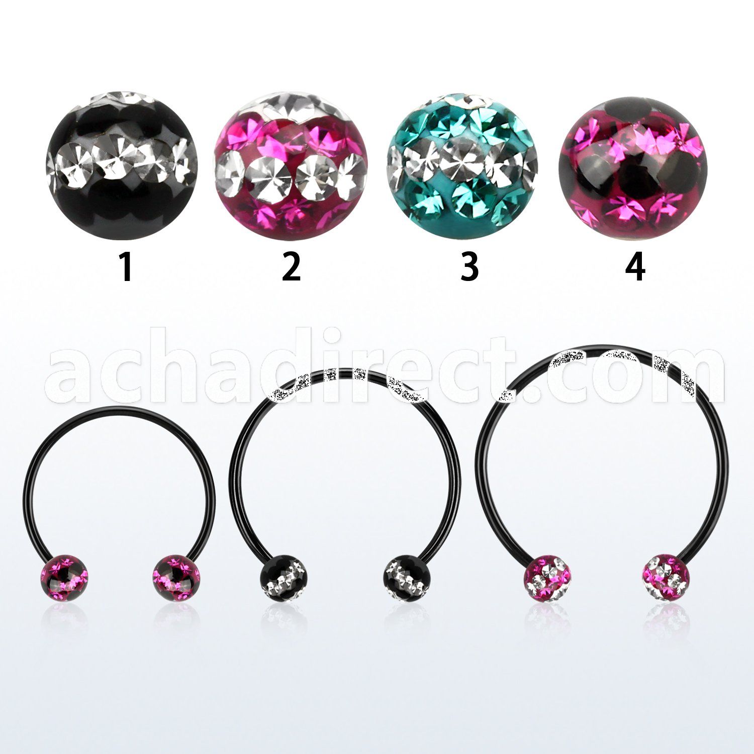 cbmtfd5l xxl black steel cbr 5mm multi crystal ball w triple line