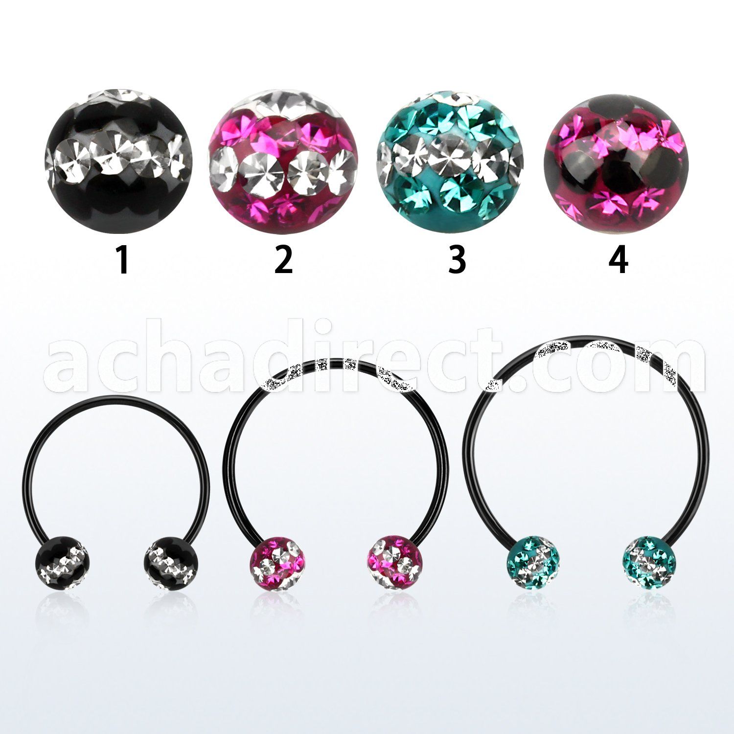 cbmtfd6l xxl black steel cbr 6mm multi crystal ball w triple line