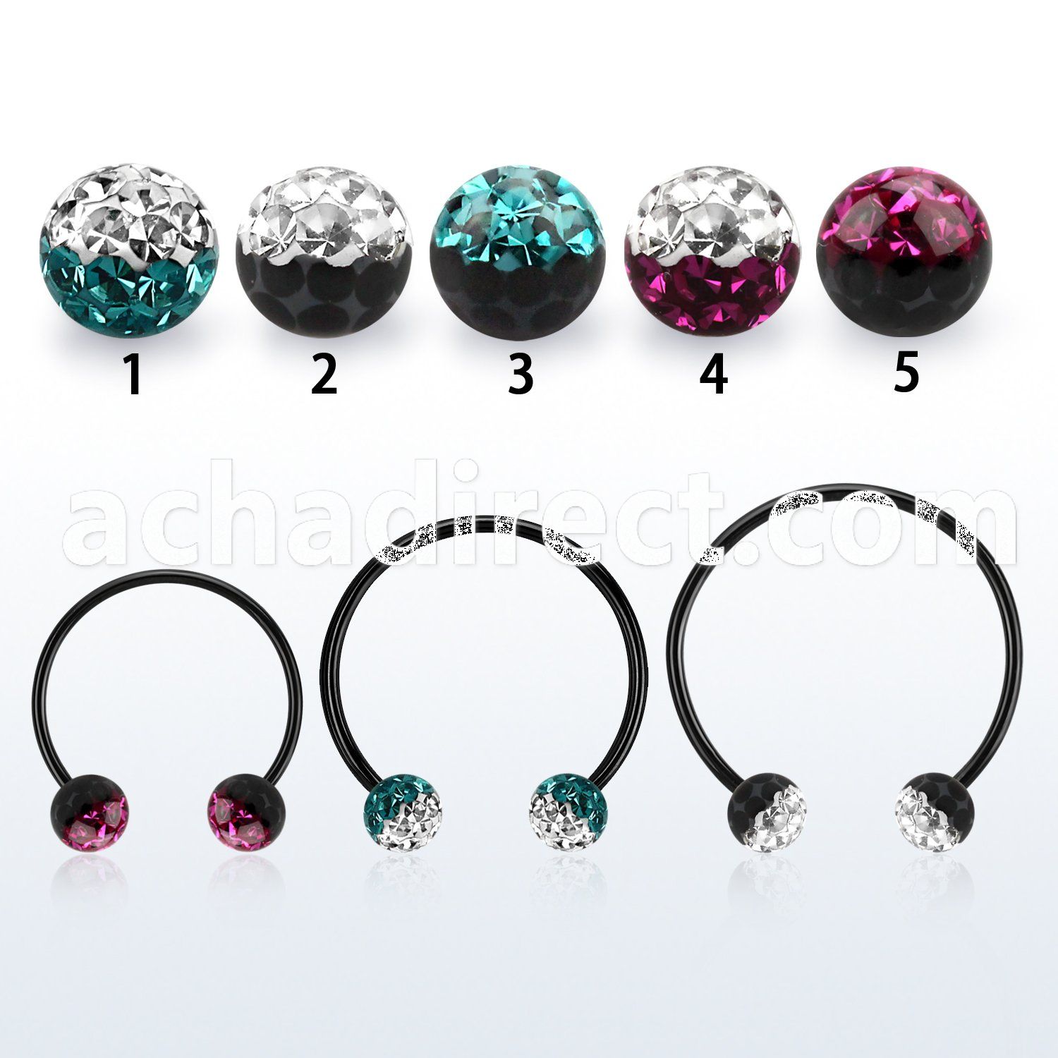 cbmtfe6l xxl black steel cbr 6mm multi crystal ball w 2 color