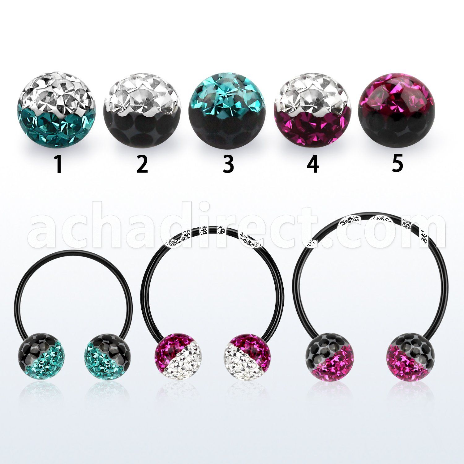 cbmtfe8l xxl black steel cbr 8mm multi crystal ball w 2 color