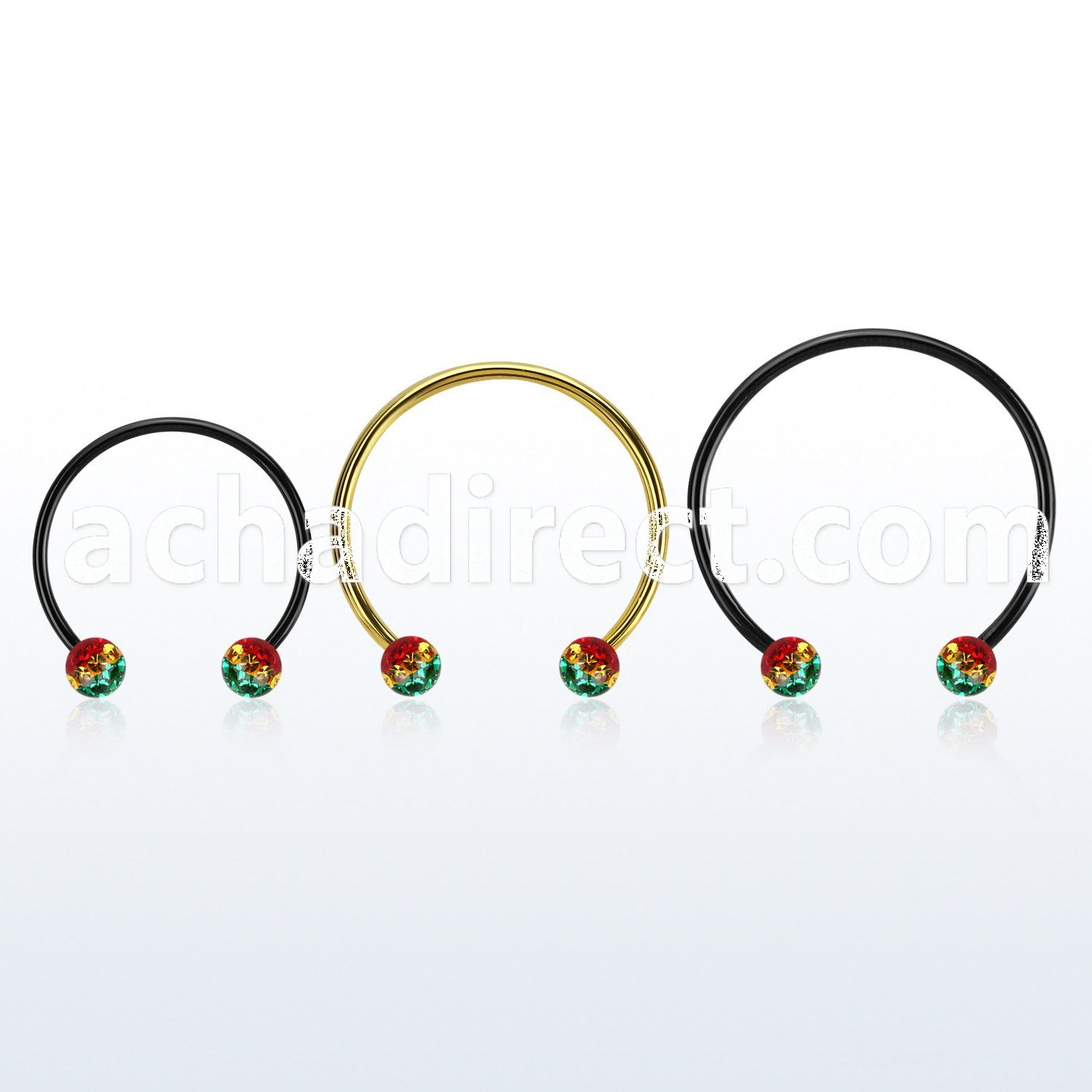 cbmtfr5l xxl black steel cbr 5mm multi crystal ball rasta stripe