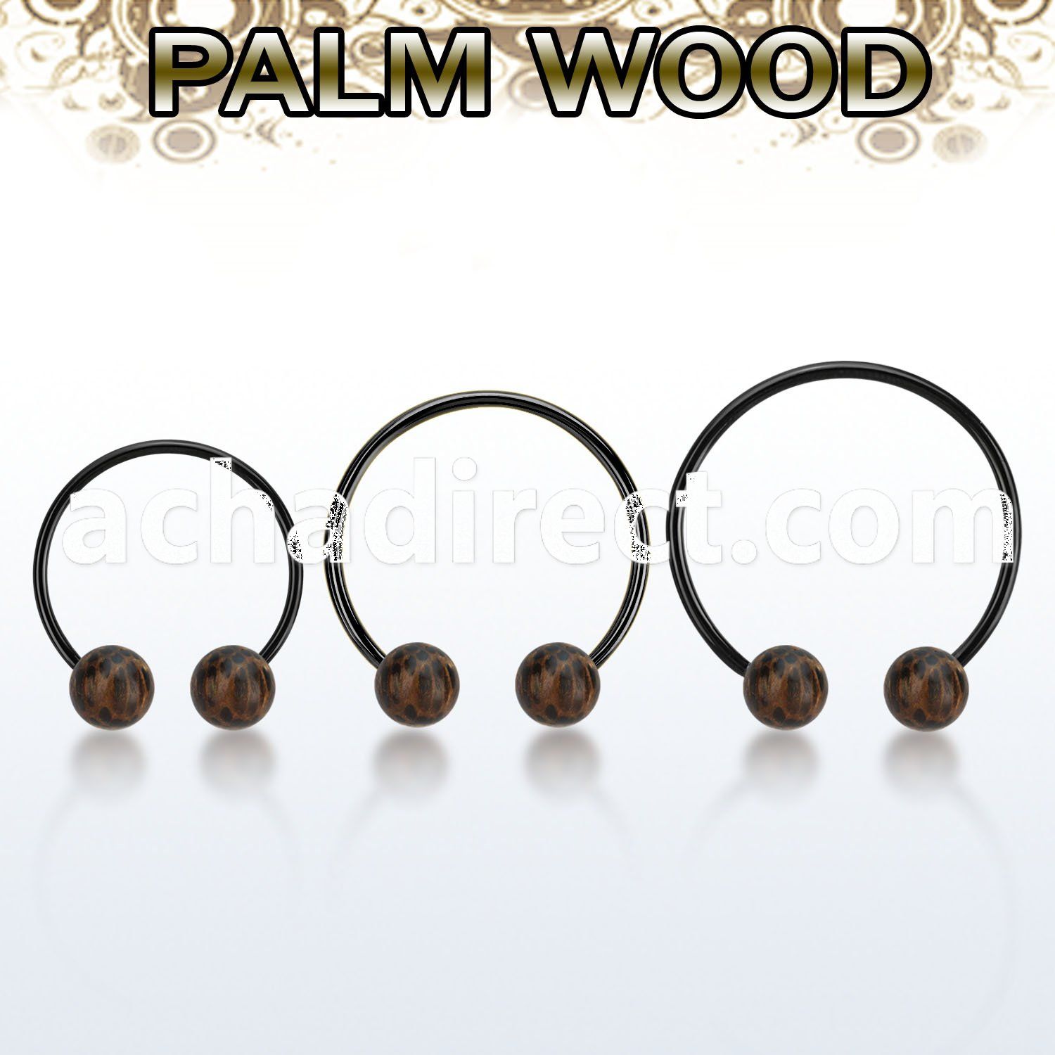cbmtpl8l xxl anodized steel cbr, 14g w 8mm palm wood balls