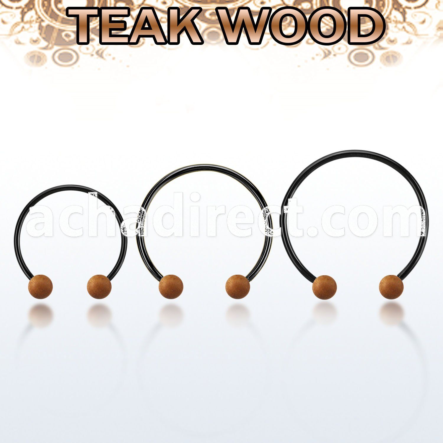 cbmtte5l xxl anodized steel cbr, 14g w 5mm teak wood balls