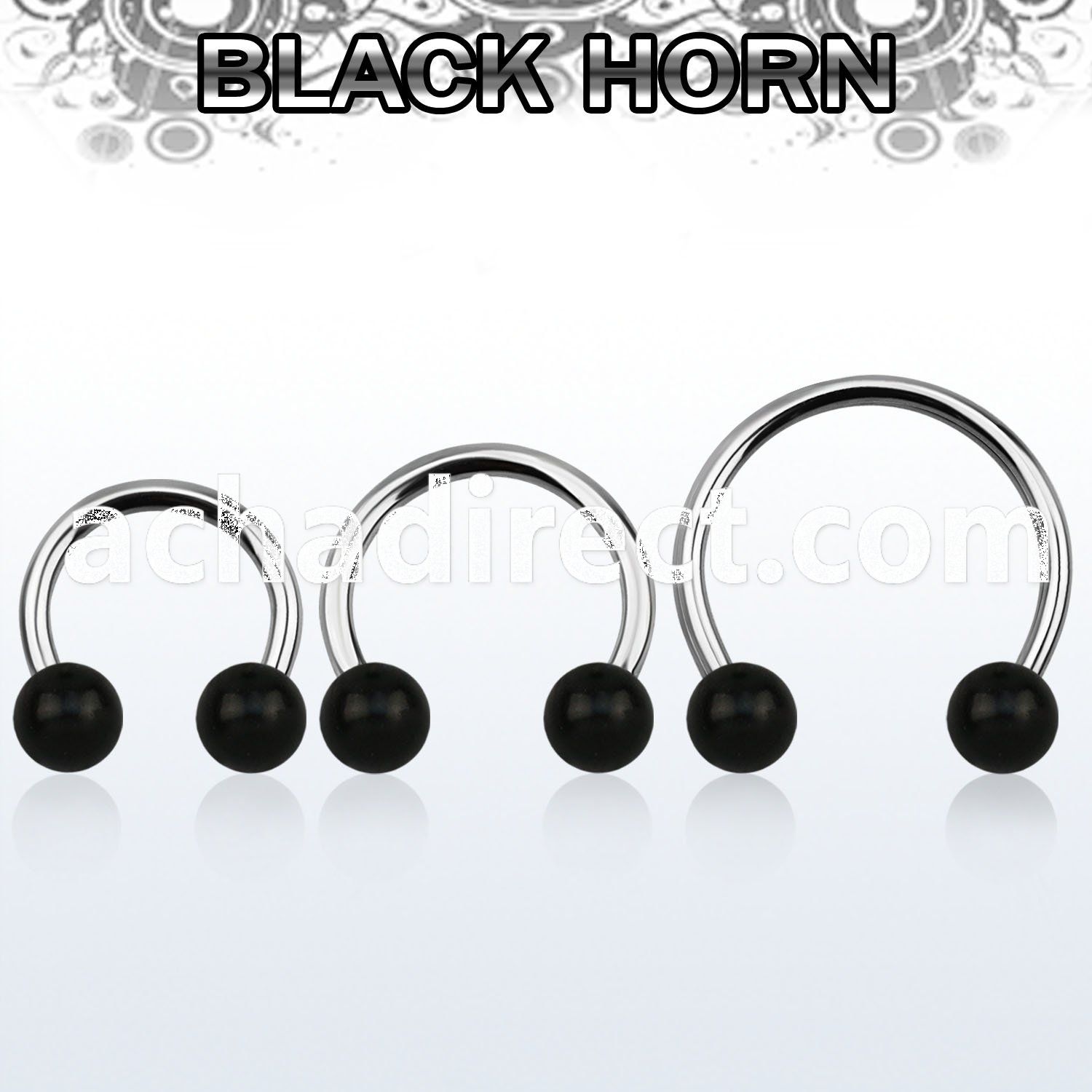 cbmwk8l xxl steel cbr, 14g w 8mm black horn wood balls