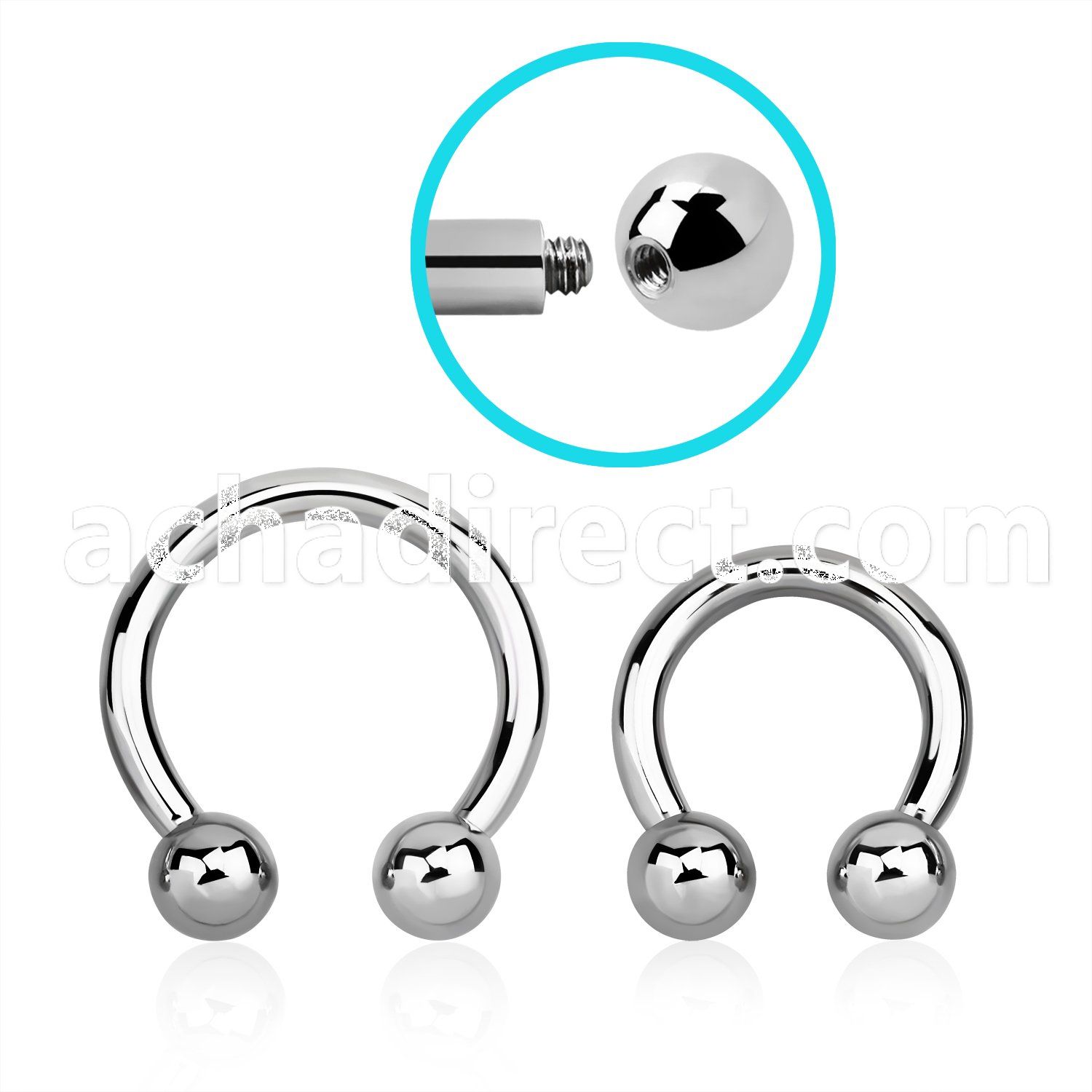 cbr10x 316l steel 2.5mm circular barbell with external 6mm ball
