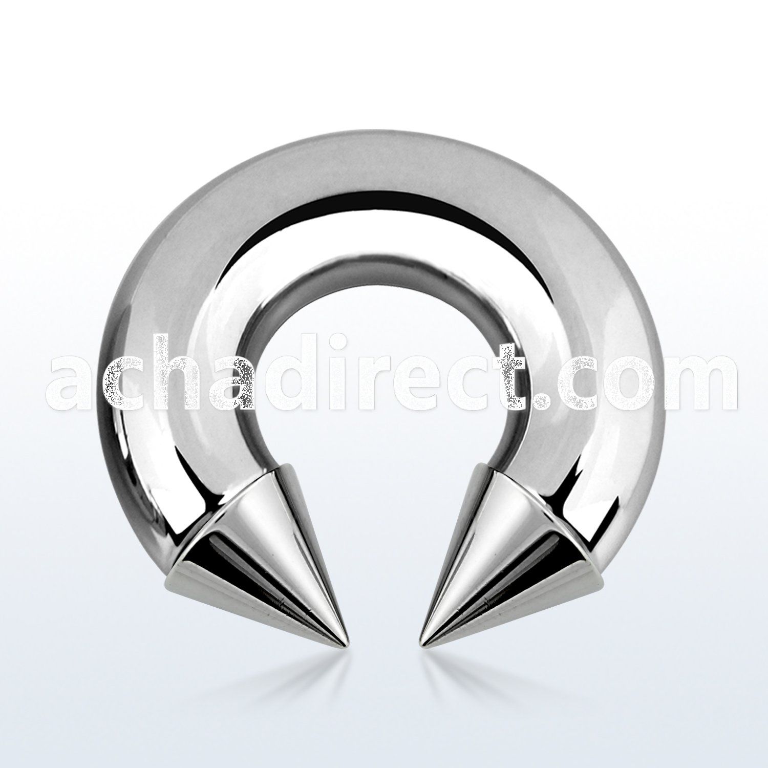 cbrcn00 316l steel 10mm circular barbell with internal 12mm cones