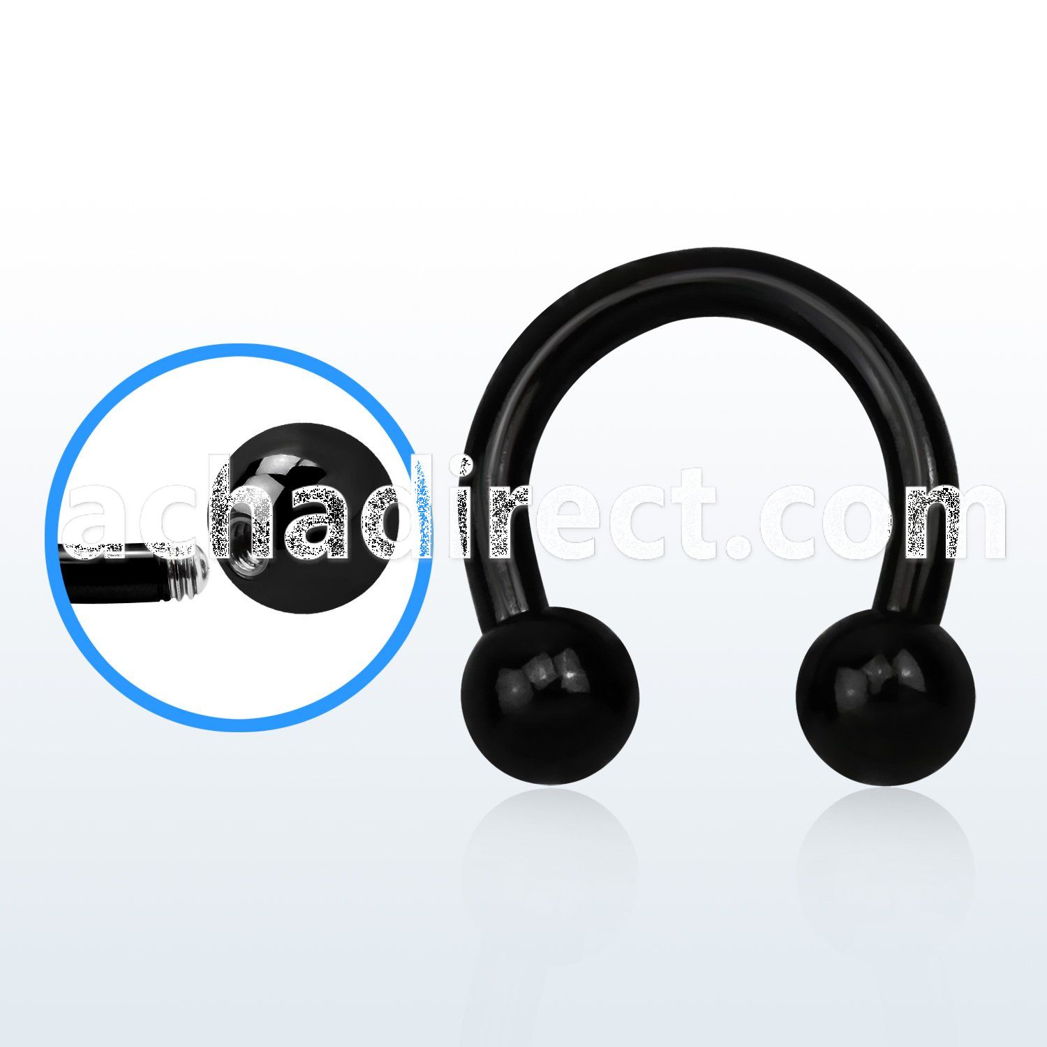 cbrt12s black steel 2mm circular barbell w external 5mm ball