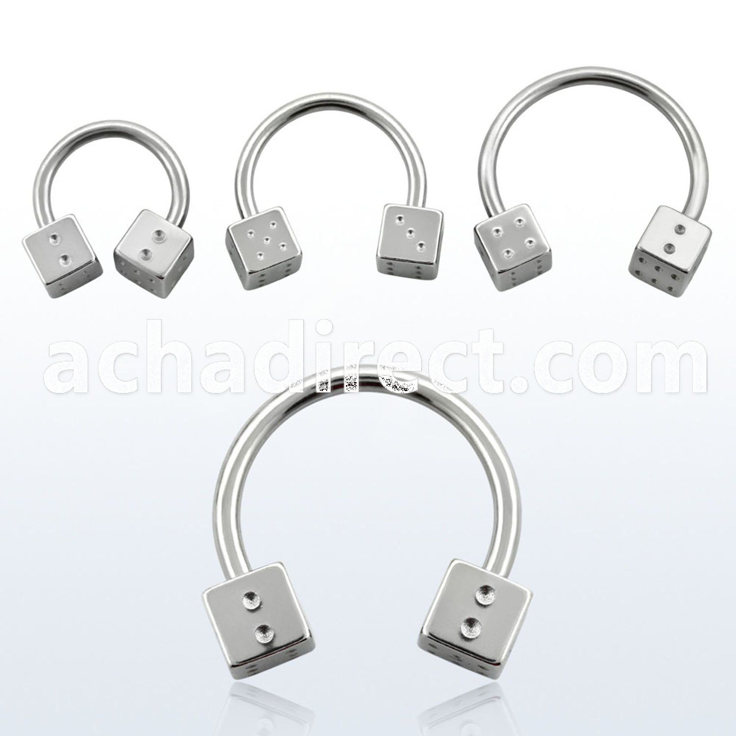 cbsdi5 316l steel circular barbell with two 5mm dices