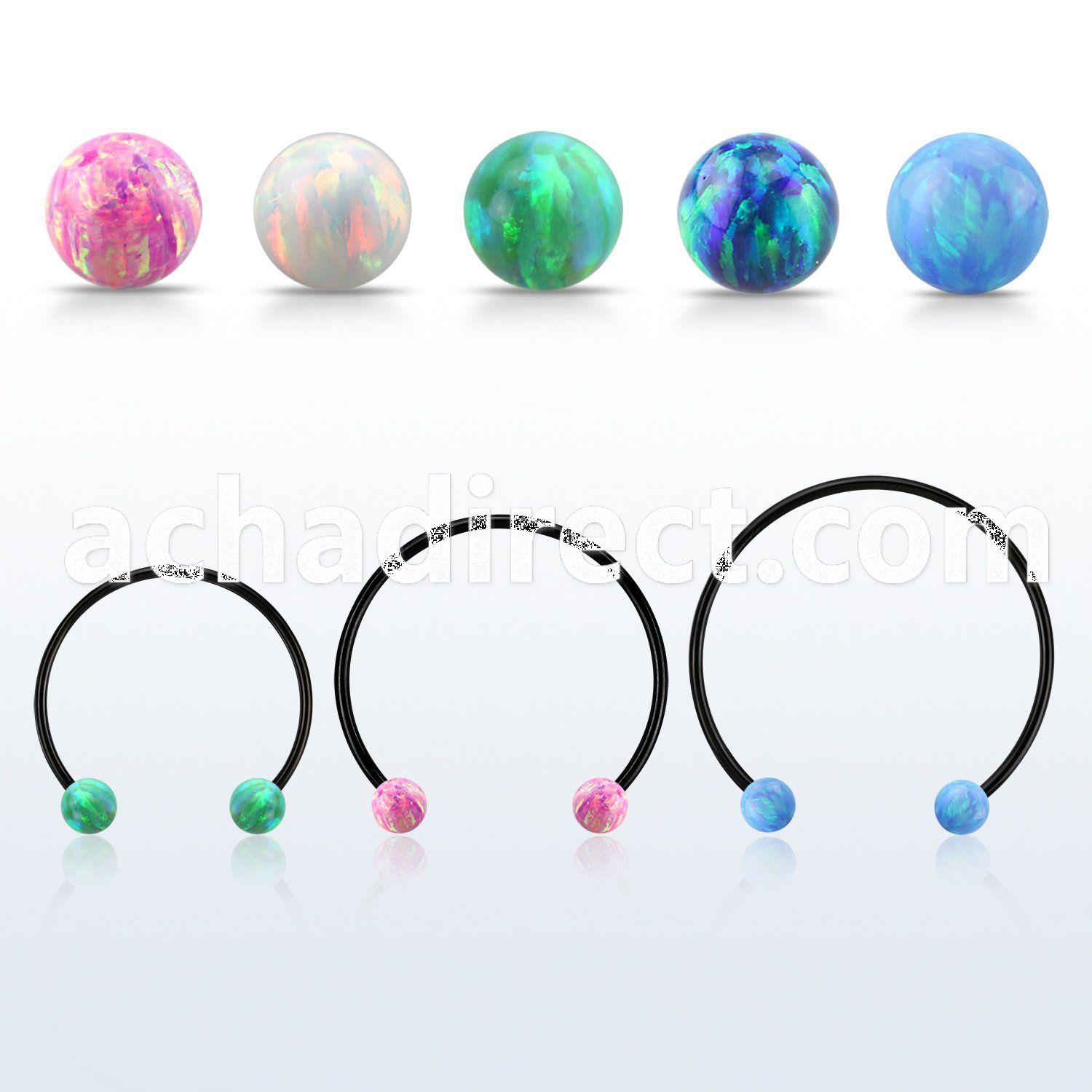 cbstop4l xxl anodized steel cbr, 16g w 4mm synthetic opal balls