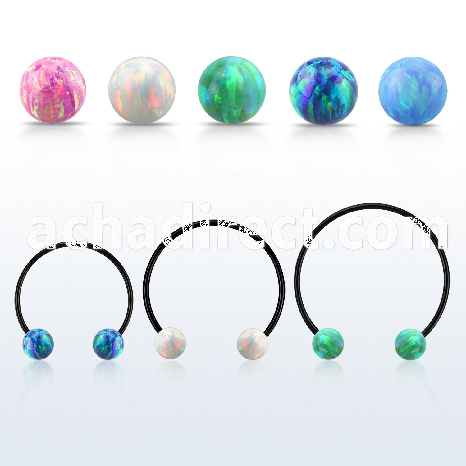 cbstop5l xxl anodized steel cbr, 16g w 5mm synthetic opal balls