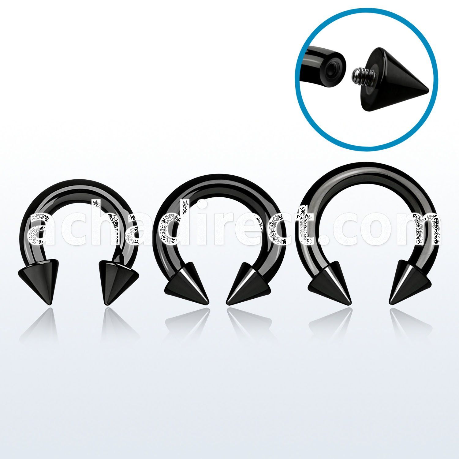 cbtcn6 pvd plated 316l 4mm circular barbell with 7mm cone